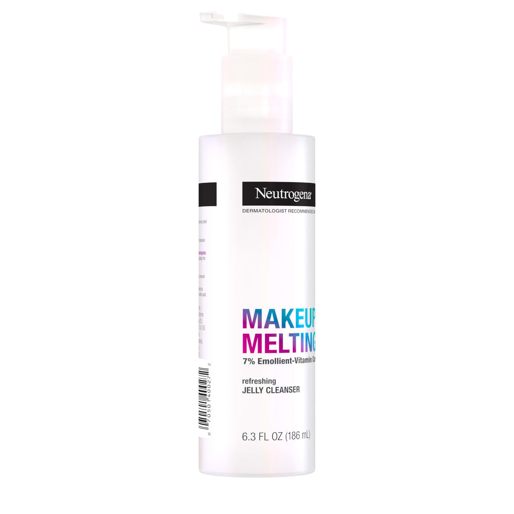 Neutrogena Makeup Melting Jelly Cleanser — Oil-Free Eye & Face Remover with 7% Emollient-Vitamin Complex, 6.3 fl oz