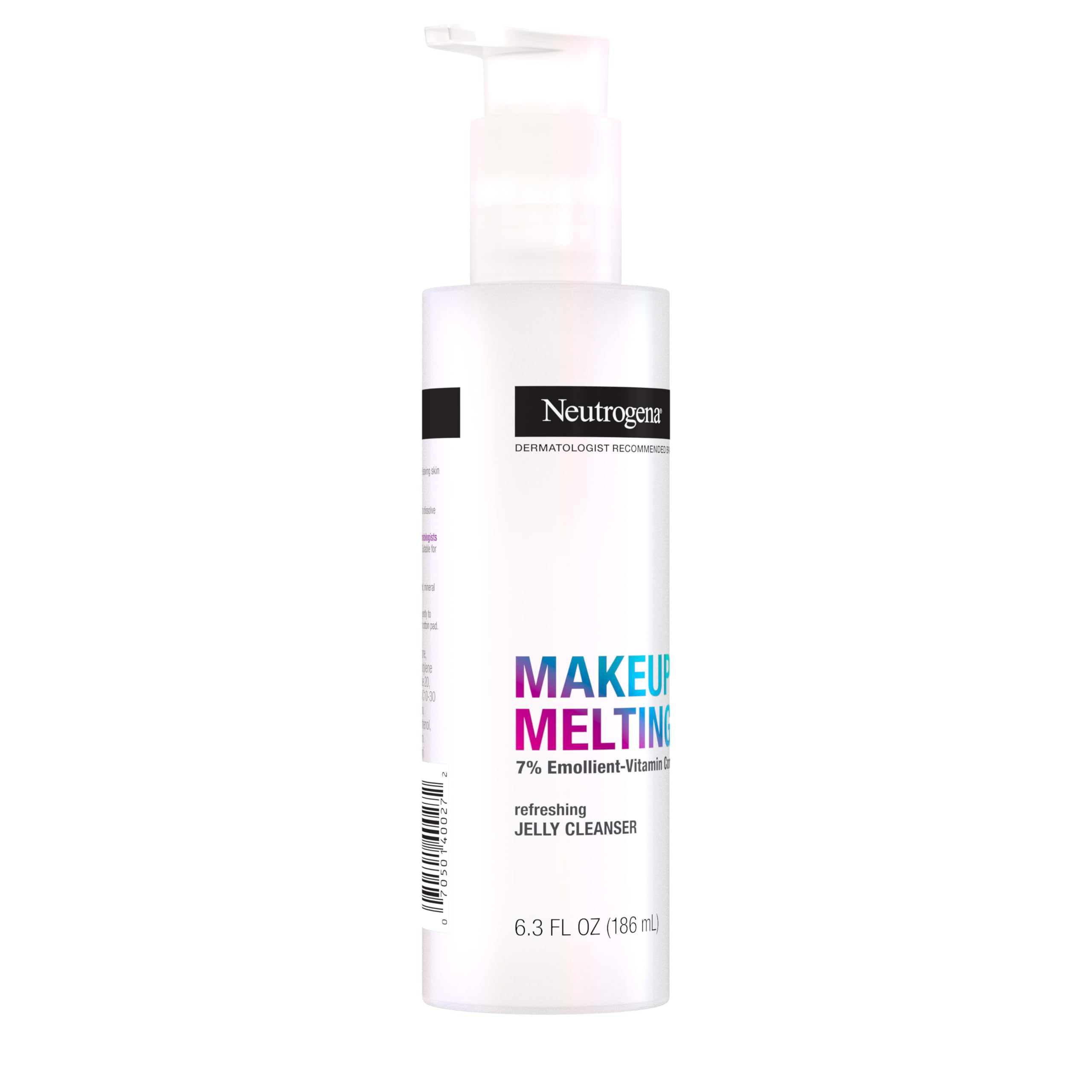 Neutrogena Makeup Melting Jelly Cleanser — Oil-Free Eye & Face Remover with 7% Emollient-Vitamin Complex, 6.3 fl oz