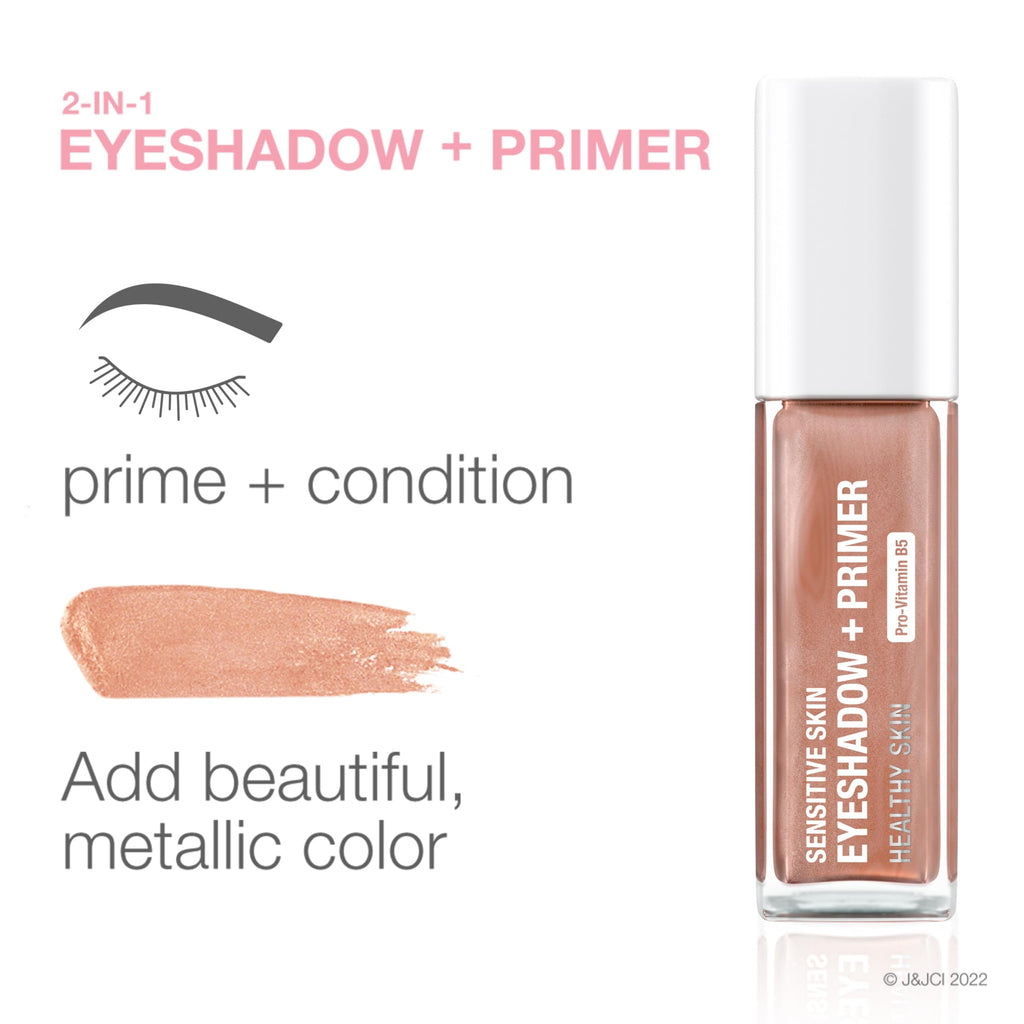 Neutrogena Sensitive Skin Eyeshadow + Primer in Rose Gold — Longwear 2-in-1 Metallic Eye Color (0.22 oz)