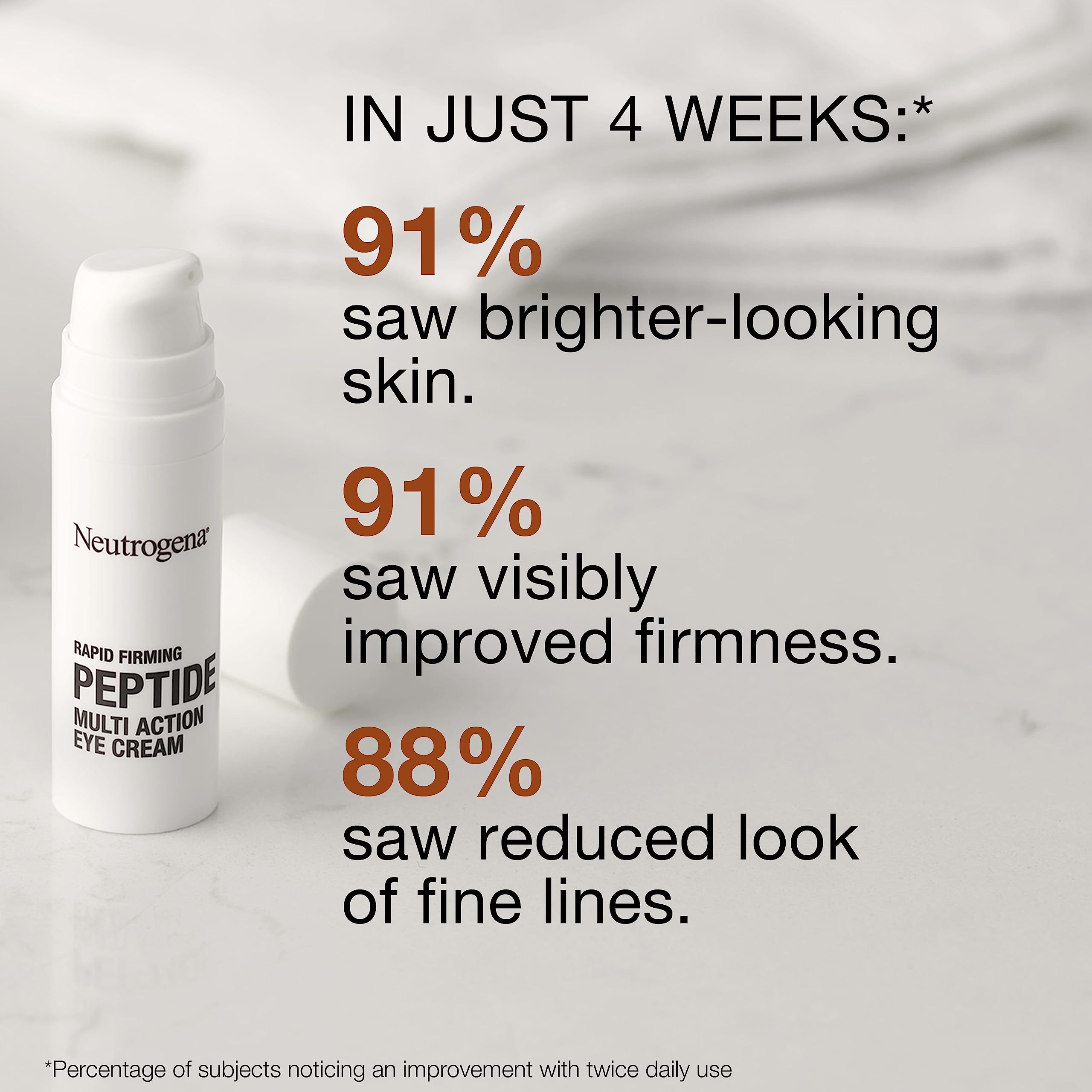 Neutrogena Rapid Firming Peptide Eye Cream – Depuffing, Brightening & Hydrating, Fragrance-Free, 0.5 oz