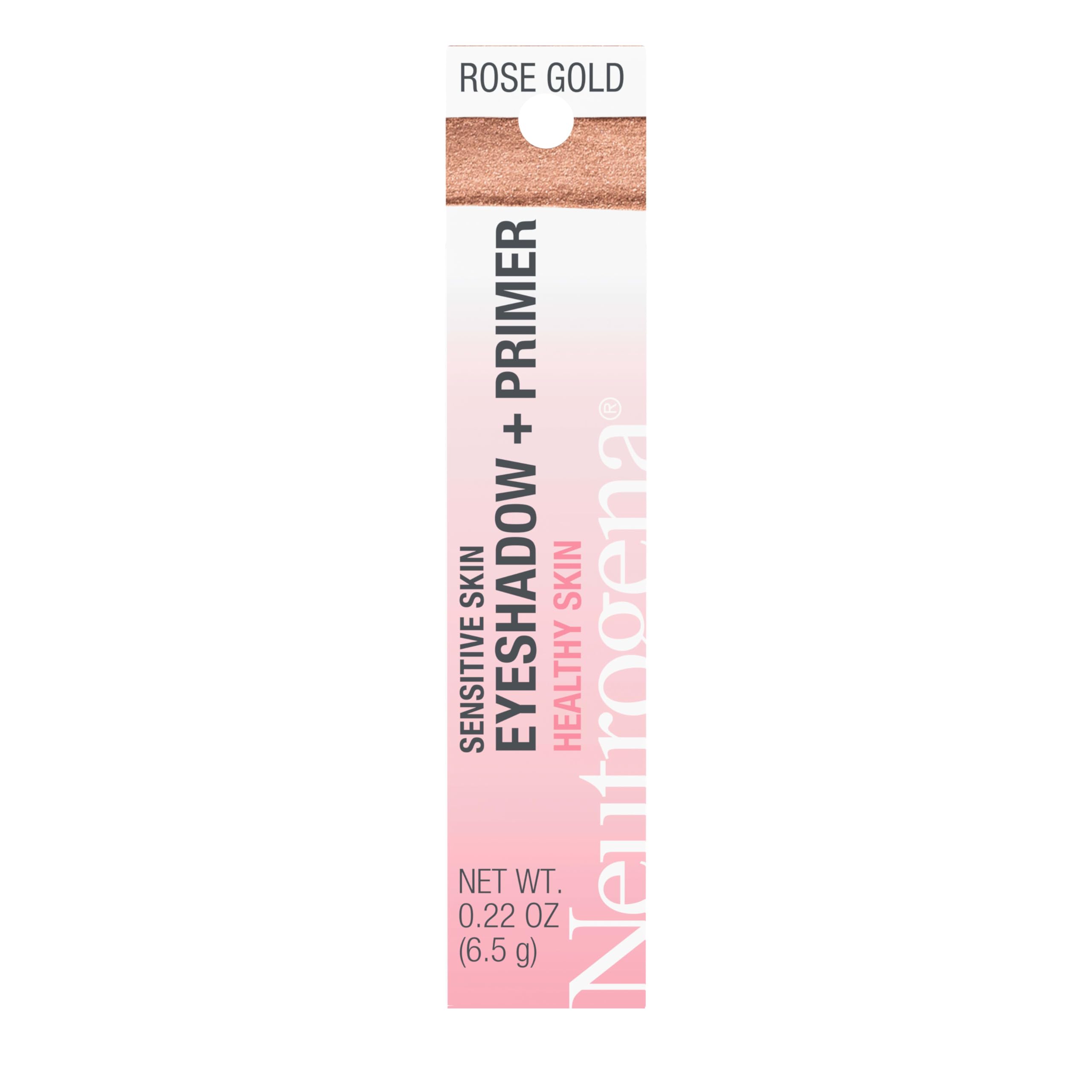 Neutrogena Sensitive Skin Eyeshadow + Primer in Rose Gold — Longwear 2-in-1 Metallic Eye Color (0.22 oz)