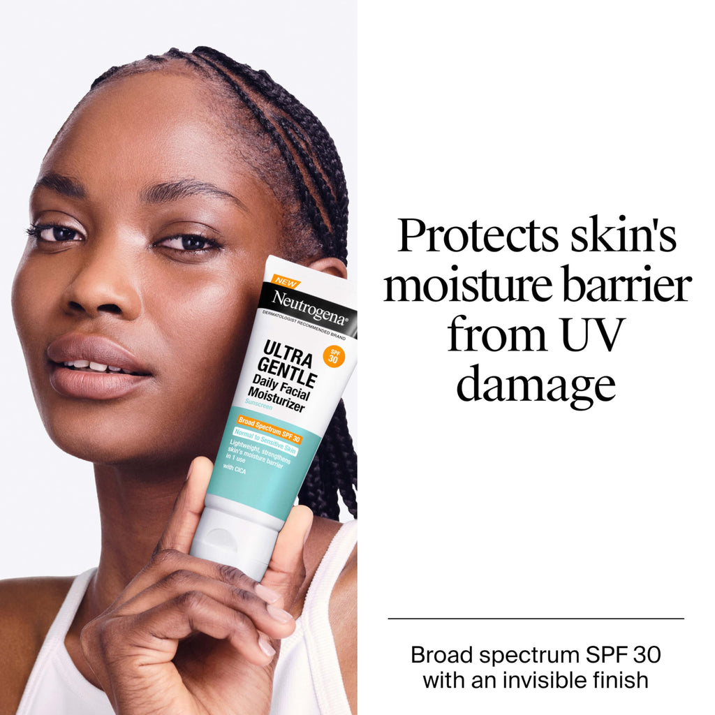 Neutrogena Ultra Gentle Daily Moisturizer SPF 30 with CICA – Fragrance-Free for Sensitive Skin