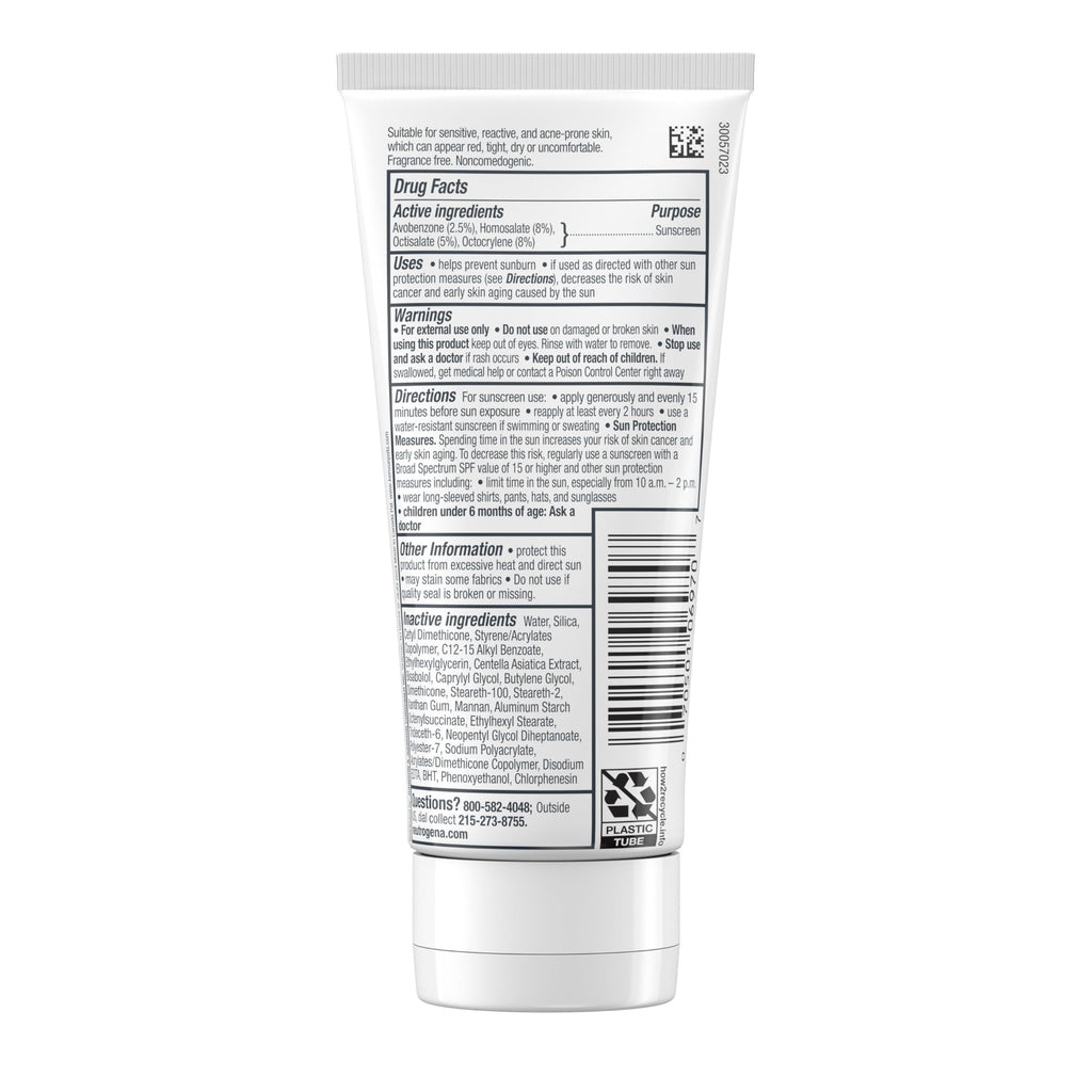 Neutrogena Ultra Gentle Daily Moisturizer SPF 30 with CICA – Fragrance-Free for Sensitive Skin