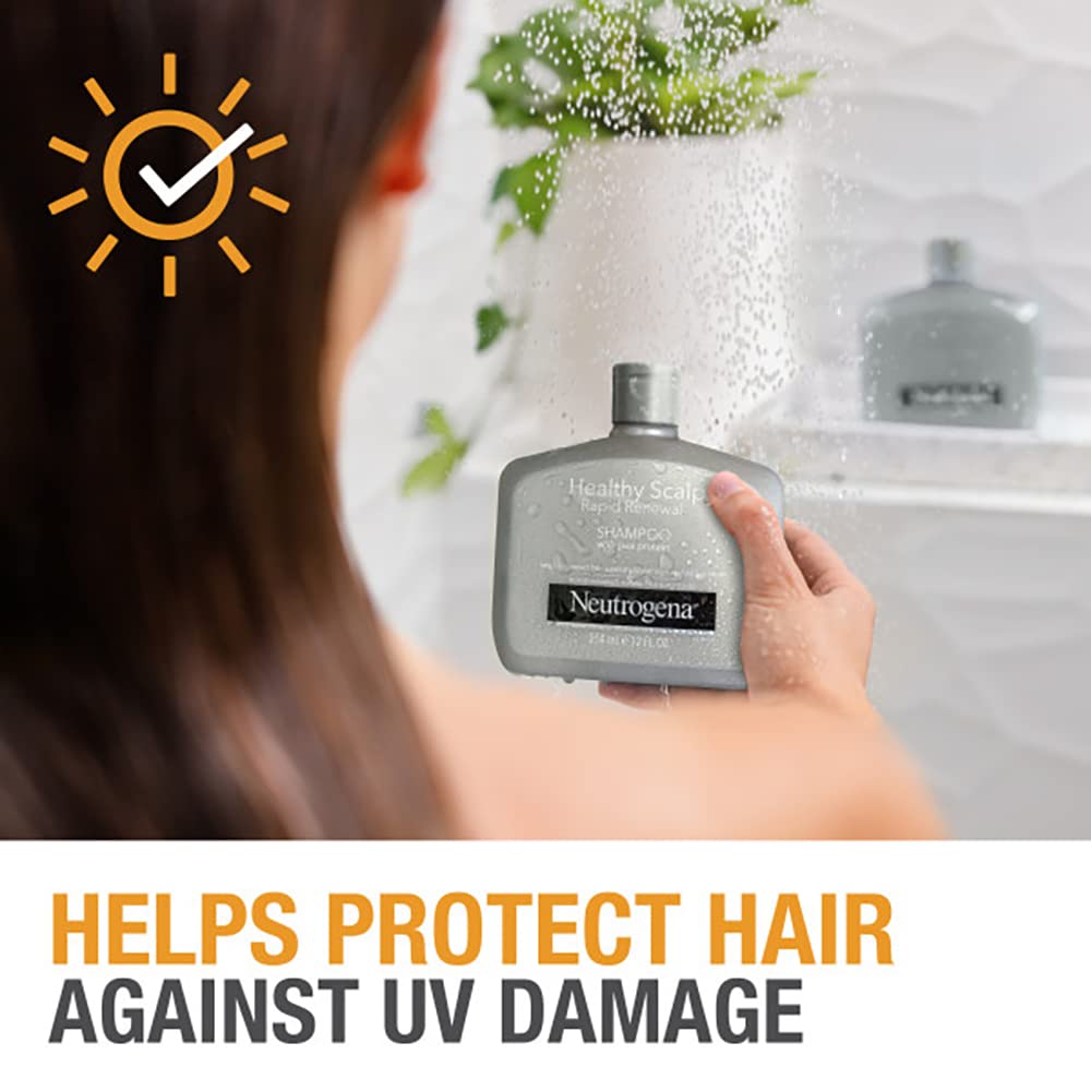 Neutrogena Healthy Scalp Rapid Renewal Shampoo with Pea Protein – UV Protection, Fragrance Free, 12 oz