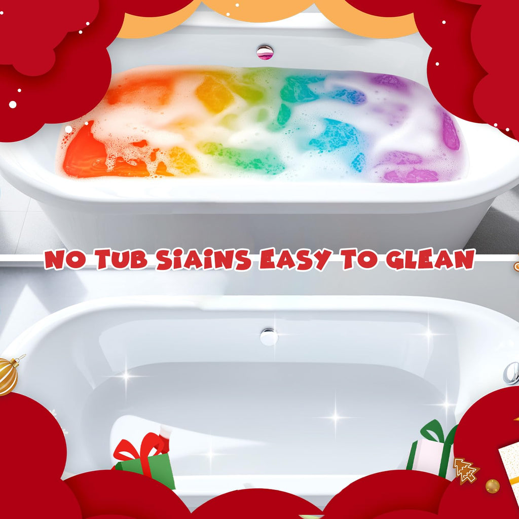 NEWFEIFAN Christmas Bath Bombs Set for Kids – 6-Pack Handmade Bubbles & Relaxing Aromas