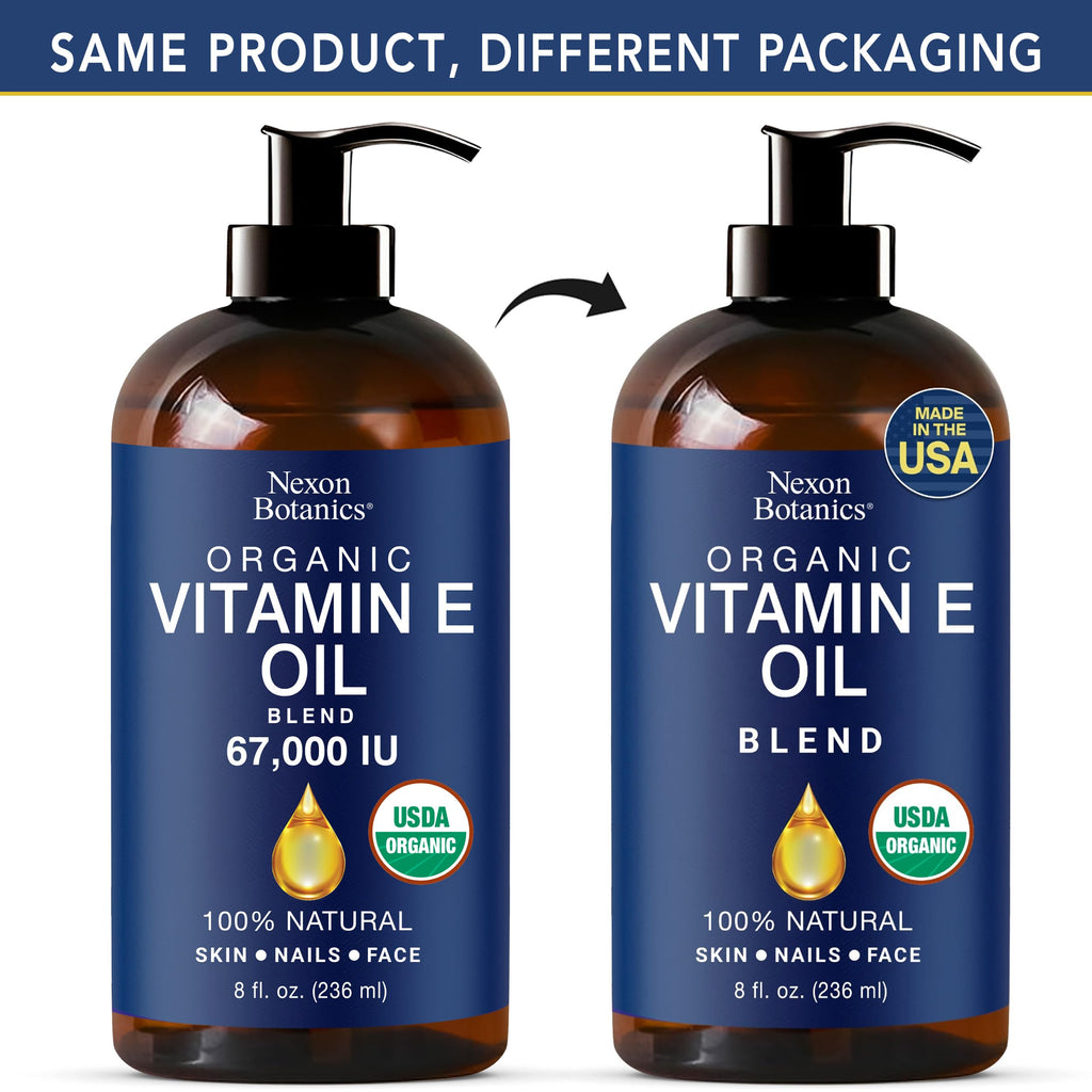 Nexon Botanics Organic Vitamin E Oil Blend – 8 fl oz for Skin, Scar & Face