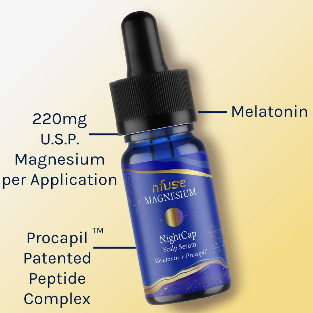 nfuse NightCap Hair Growth Serum with Melatonin, Peptides & Magnesium — Fragrance-Free Sleep Support for All Hair Types