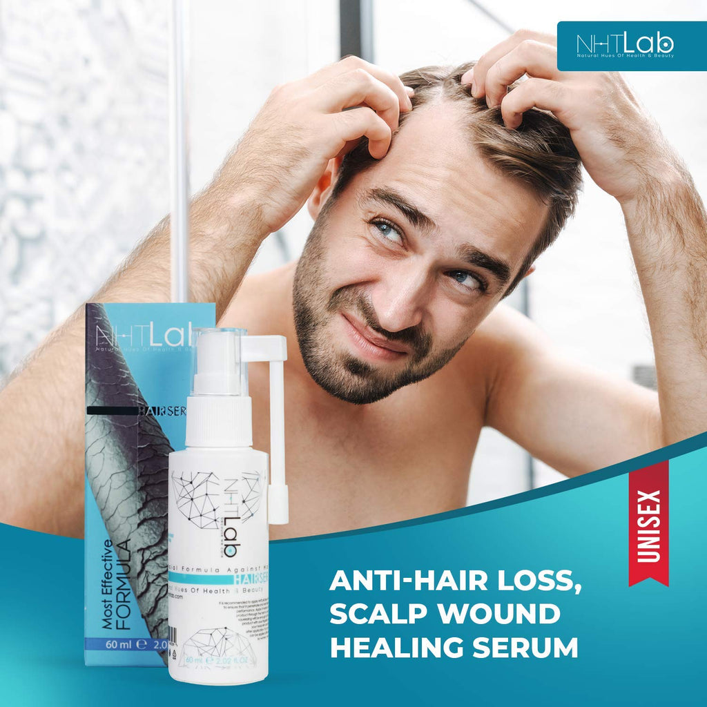 NHTLab Hair Growth Serum for Men & Women - Caffeine & Biotin for Strong Roots (60ml)