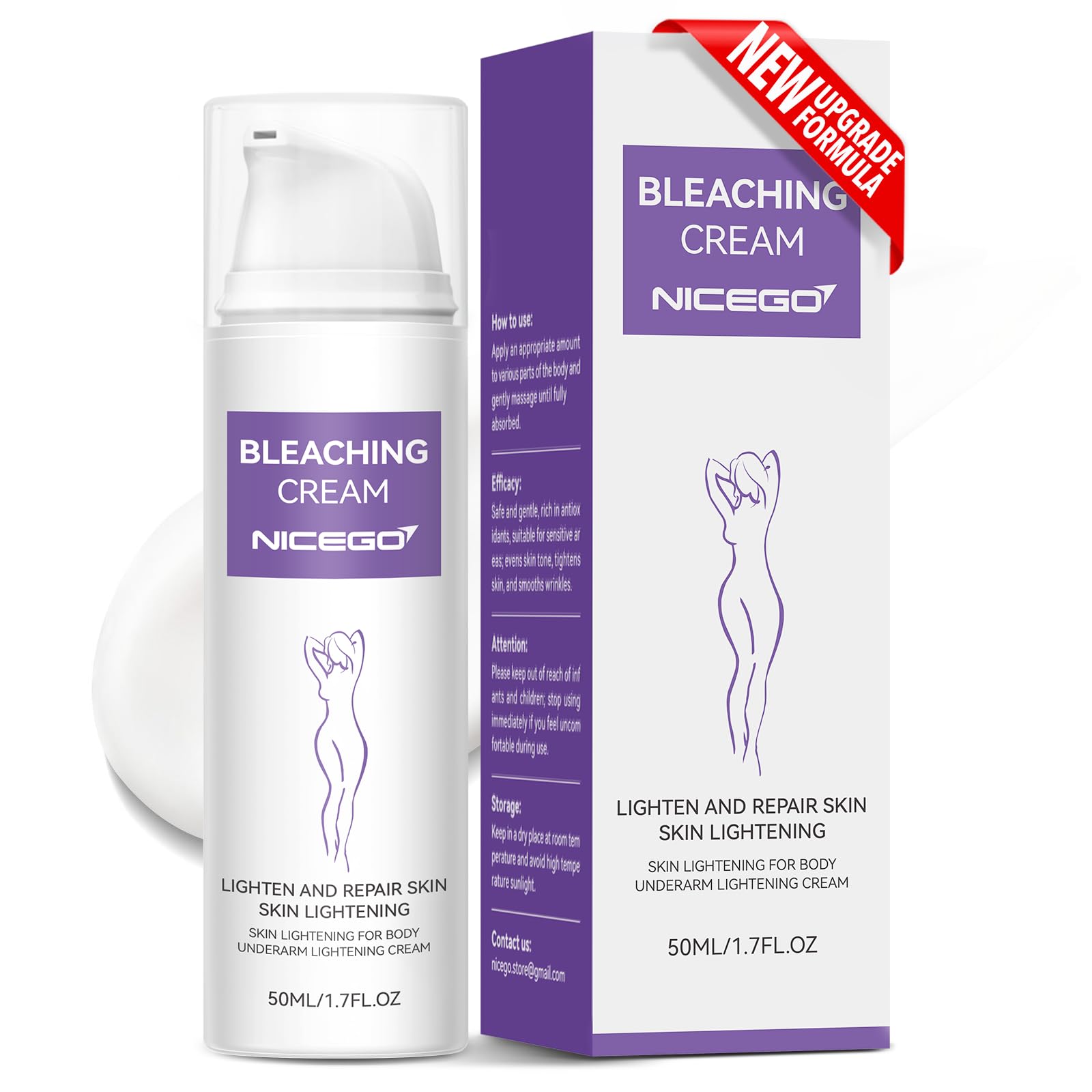 NiceGo Dark Spot Remover Cream with Vitamin C – Body Brightening & Hydration (1.7 fl oz)