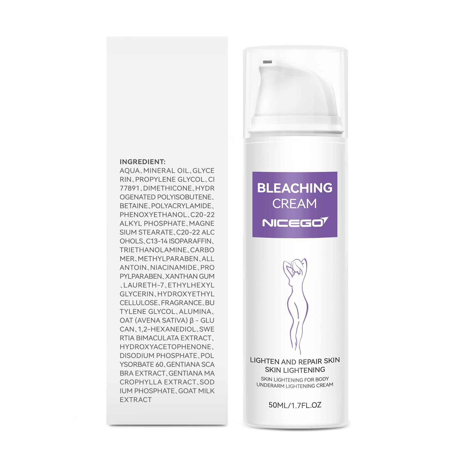 NiceGo Dark Spot Remover Cream with Vitamin C – Body Brightening & Hydration (1.7 fl oz)