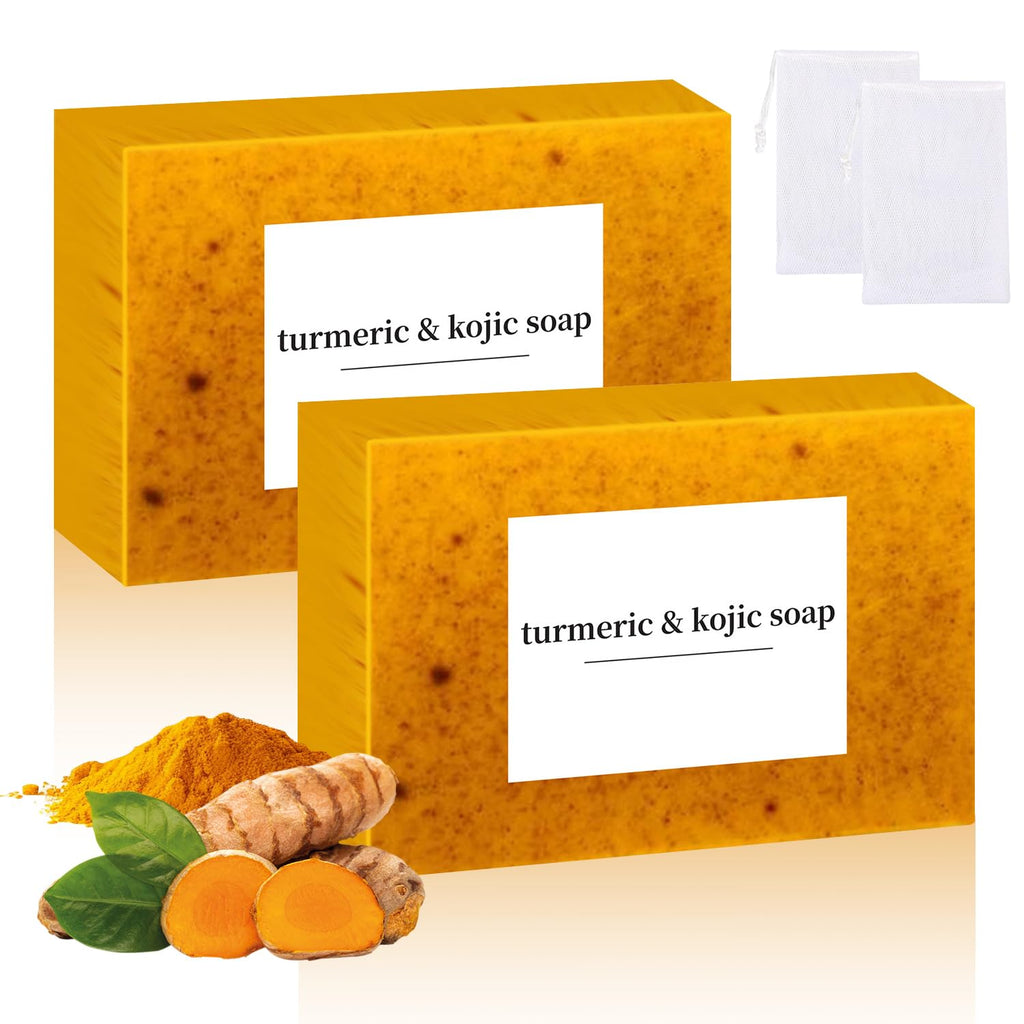 Nicgou Lemon Turmeric Soap – Handmade Turmeric Soap Bar for Face & Body (2pcs)