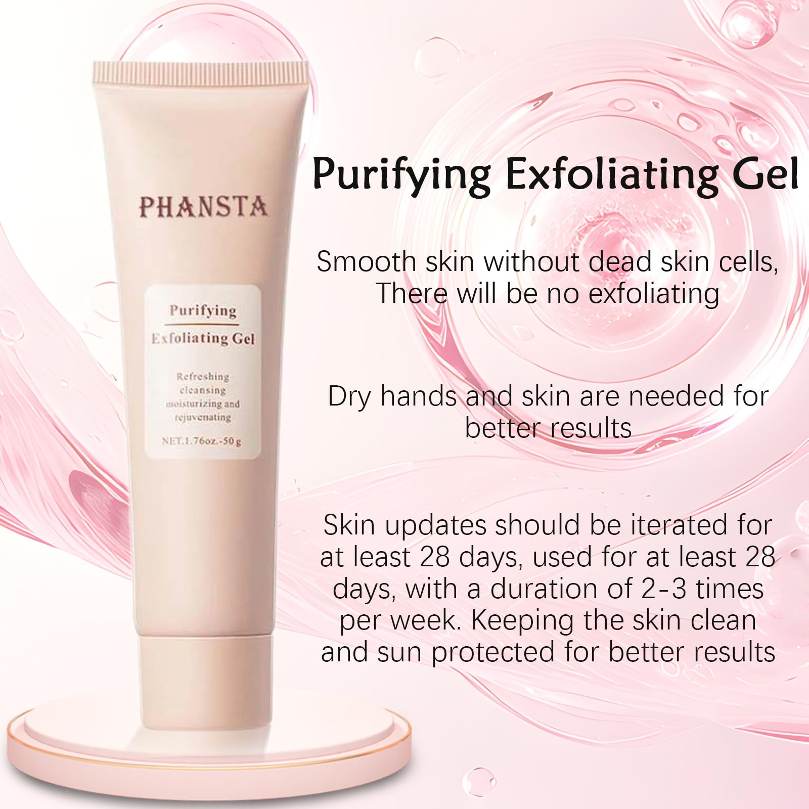 Nichalous Purifying Exfoliating Gel – 2-Pack 50g Gentle Enzymatic Facial Exfoliator