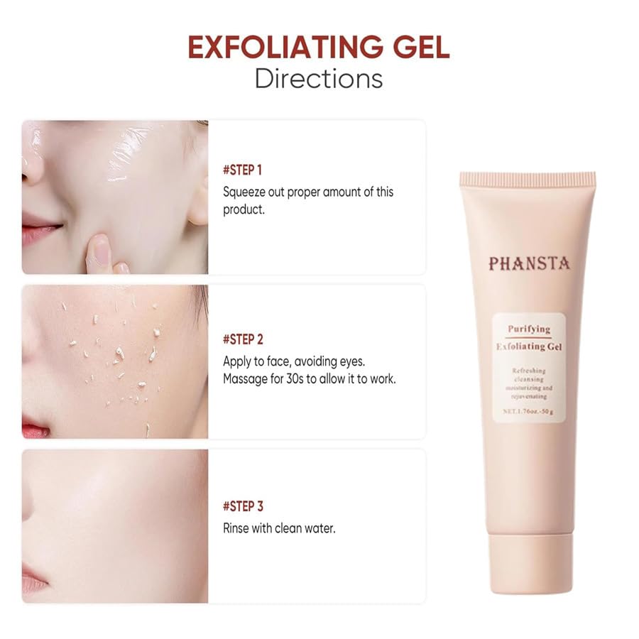Nichalous Purifying Exfoliating Gel – 2-Pack 50g Gentle Enzymatic Facial Exfoliator