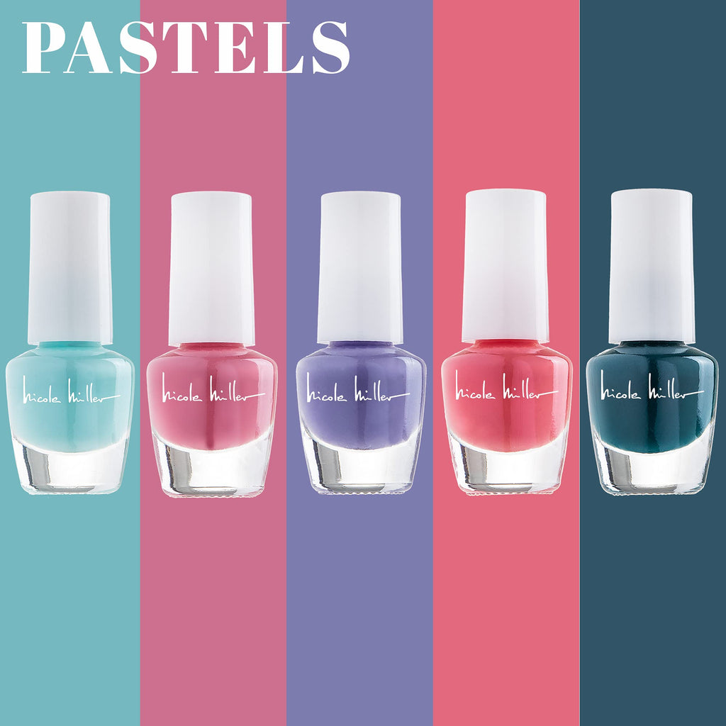 Nicole Miller New York Mini Nail Polish Set – 15-Piece Glossy Nail Colors Collection