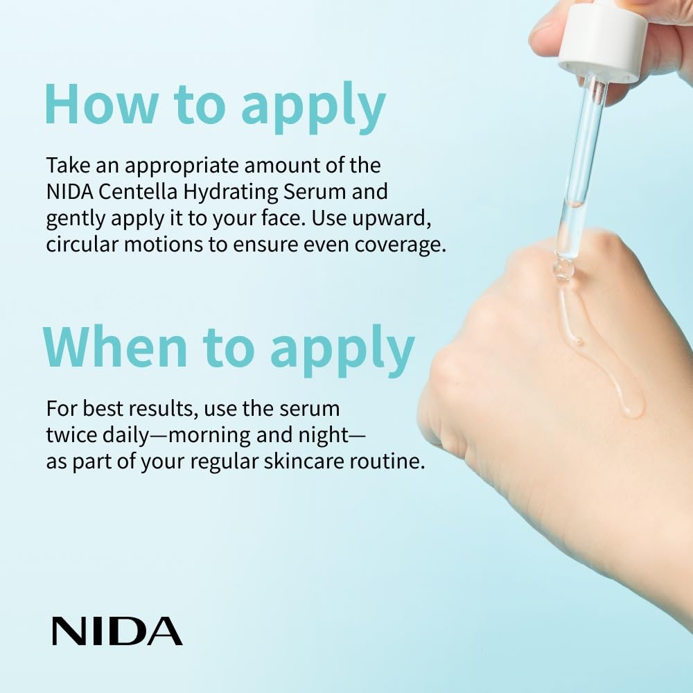 NIDA Centella Hydrating Serum | Centella Asiatica & Hyaluronic Acid for Hydration, Calming Skin & Barrier Support | 50 ml