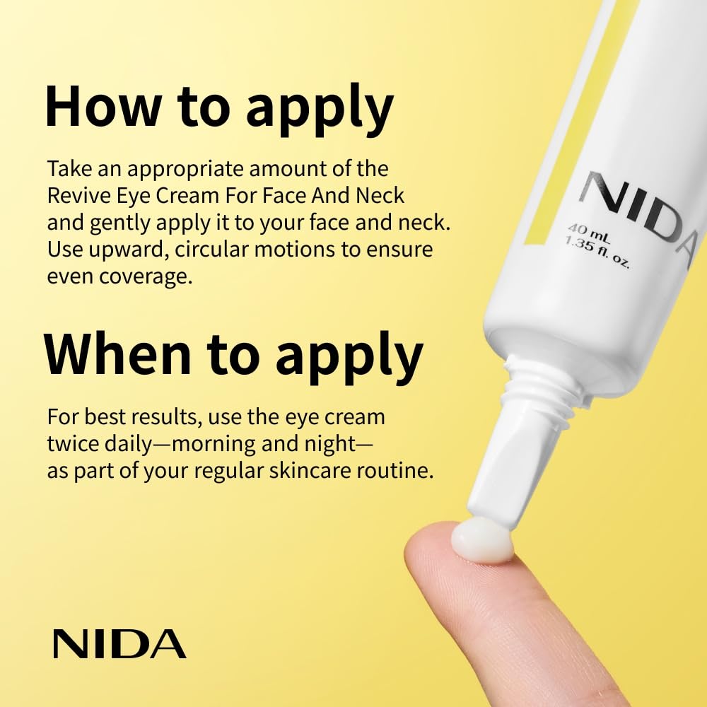 NIDA Revive Eye Cream for Face & Neck | Probiotic, Retinal & Peptide | 40ml (1.35 fl oz)