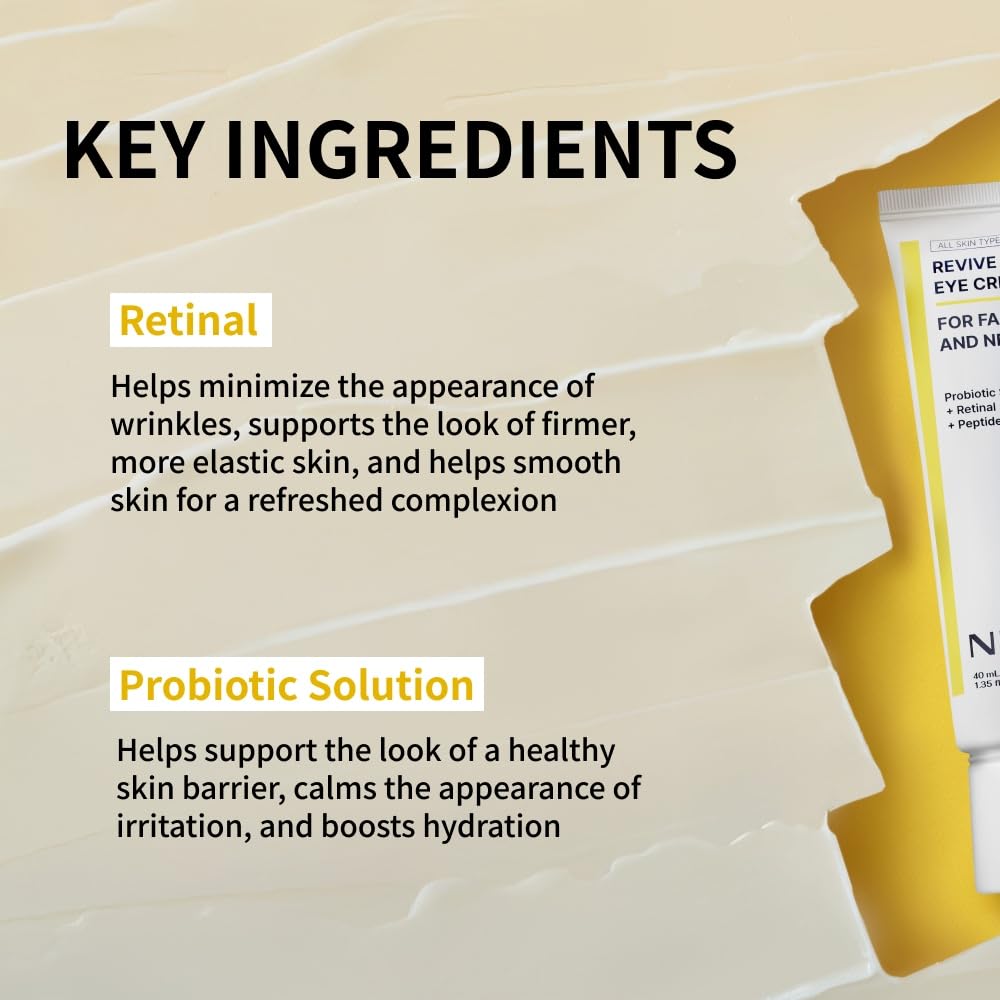 NIDA Revive Eye Cream for Face & Neck | Probiotic, Retinal & Peptide | 40ml (1.35 fl oz)