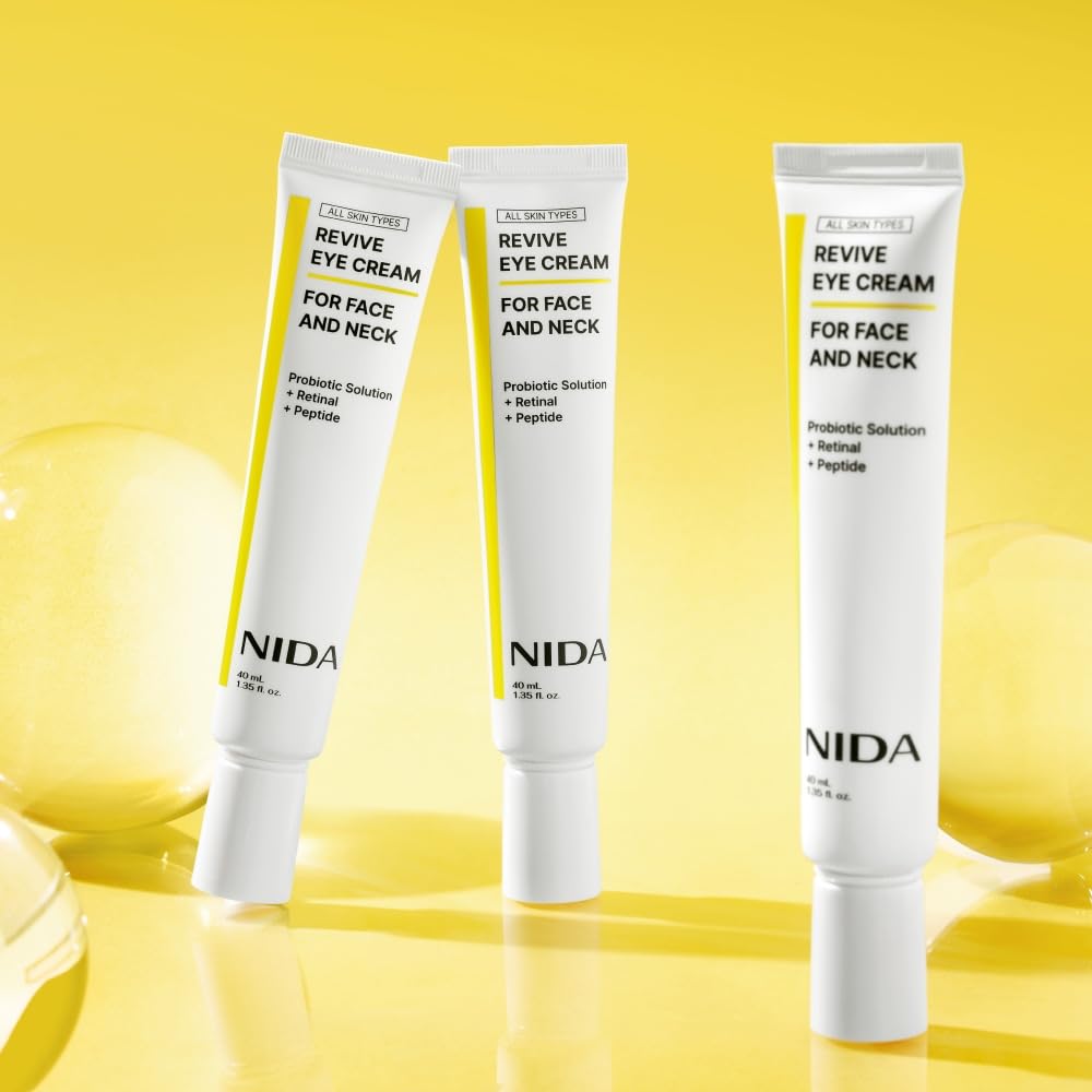NIDA Revive Eye Cream for Face & Neck | Probiotic, Retinal & Peptide | 40ml (1.35 fl oz)