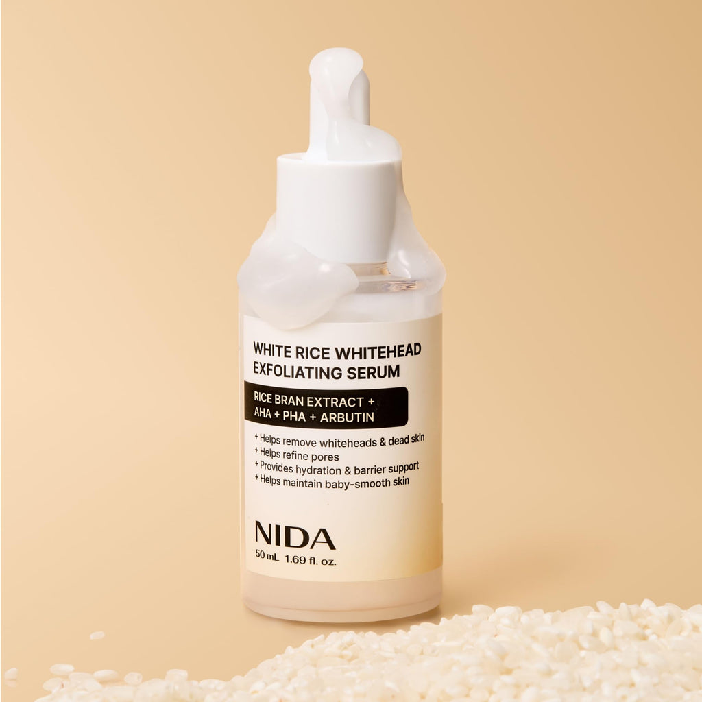 NIDA White Rice Whitehead Exfoliating Serum | 1.69 fl oz (50 ml) | All Skin Types