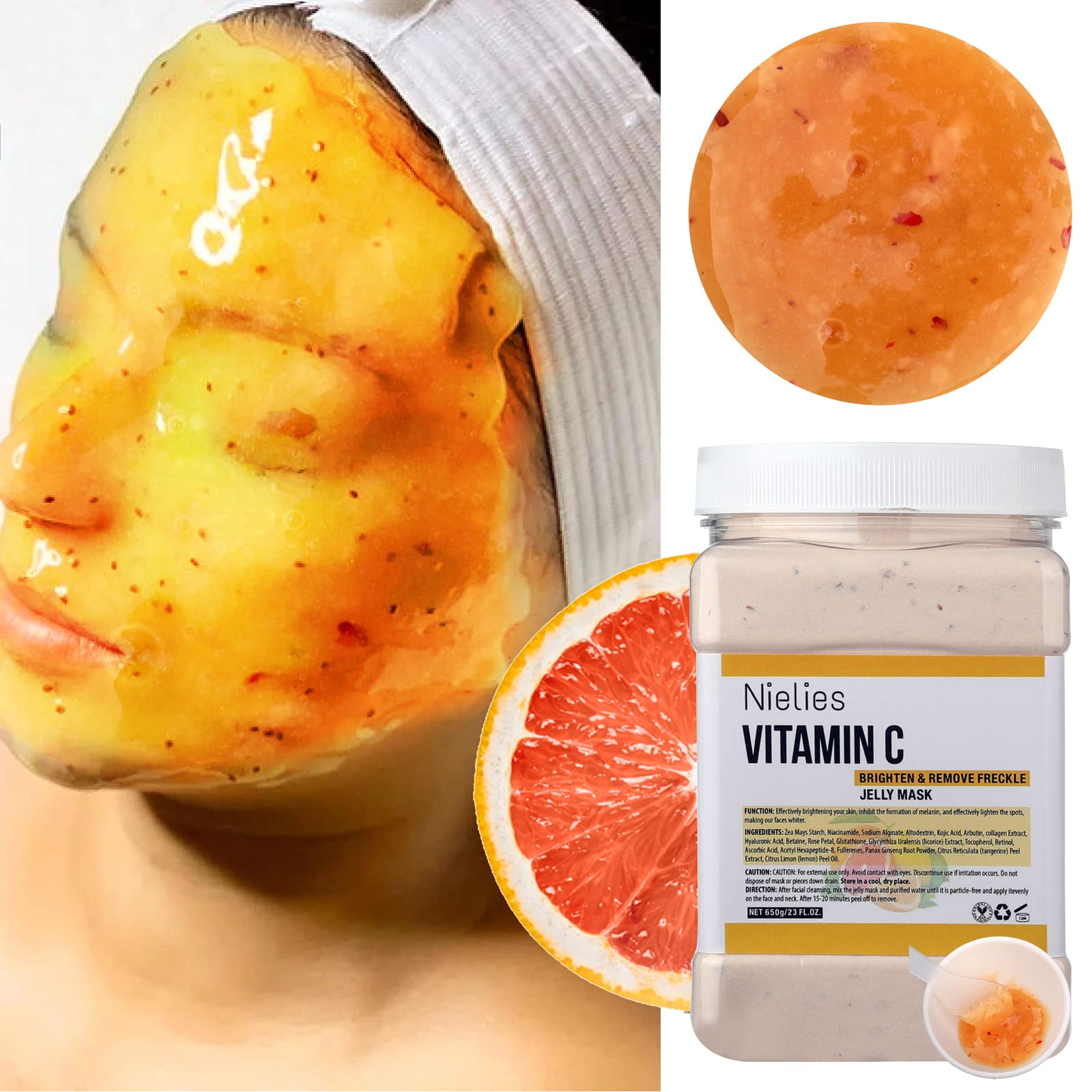 Nielies Jelly Mask for Facial – Hydrating Vegan Peel-Off Mask with Vitamin C