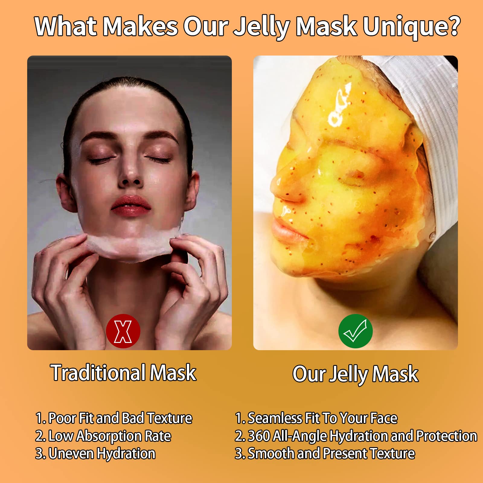 Nielies Jelly Mask for Facial – Hydrating Vegan Peel-Off Mask with Vitamin C