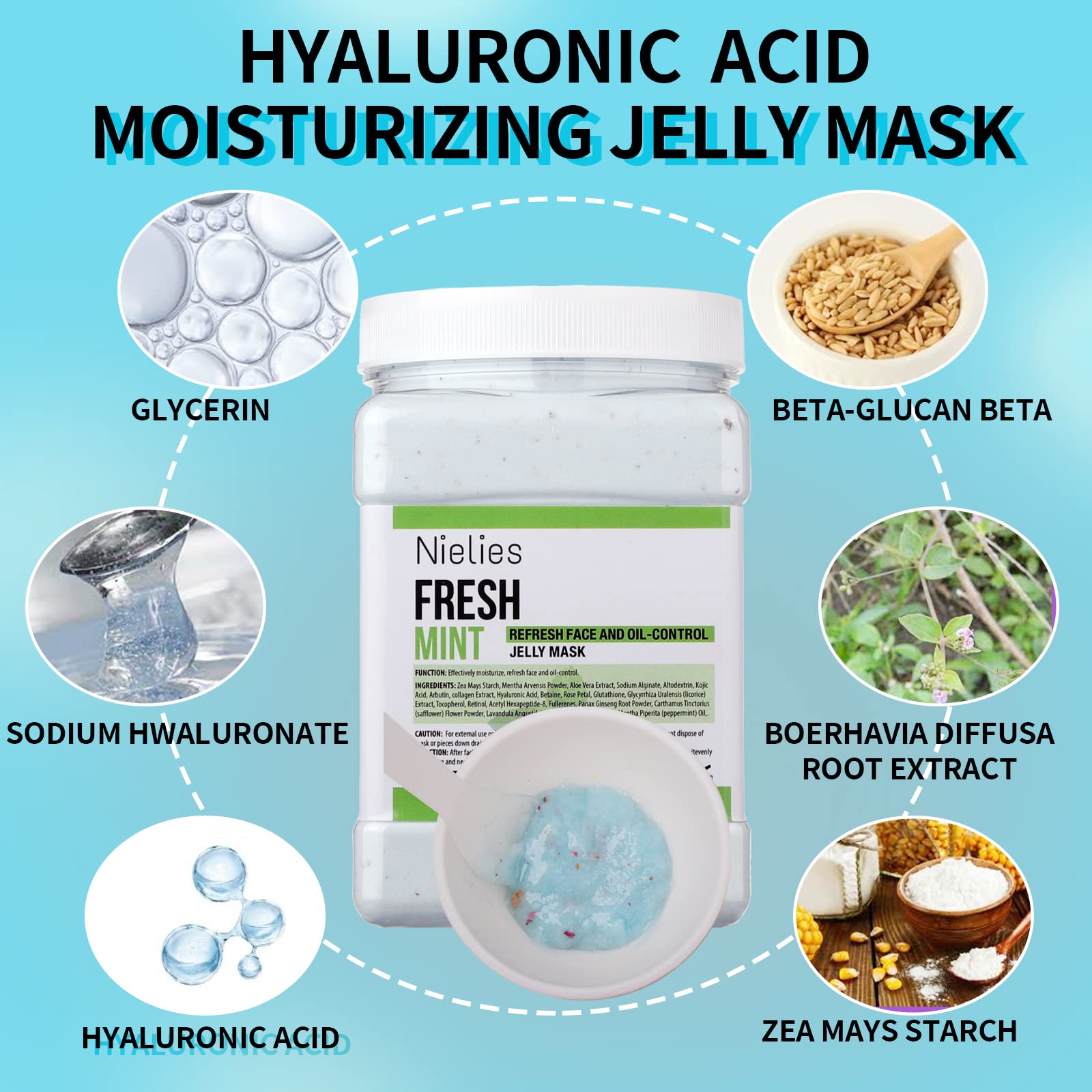 Nielies Fresh Mint Jelly Mask – Peel-Off Facial for Instant Hydration & Smoothing