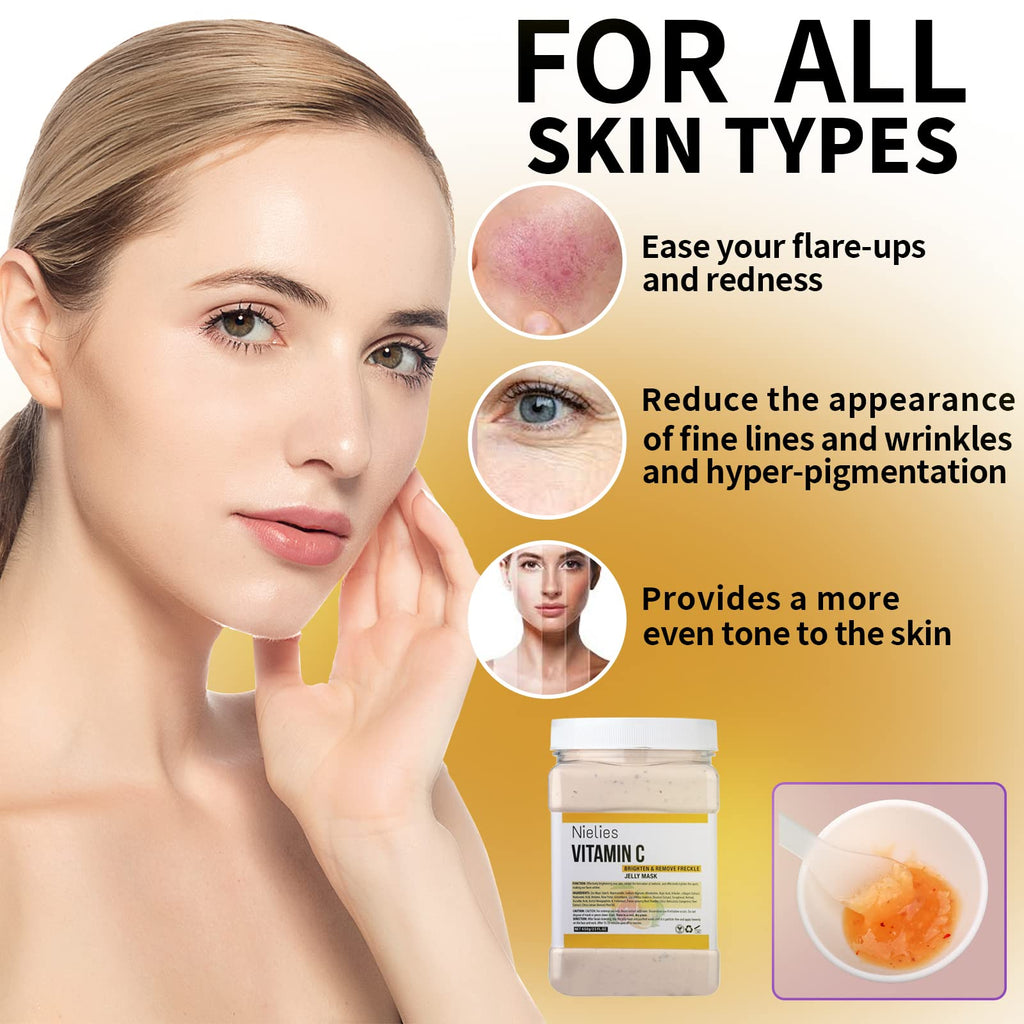 Nielies Jelly Mask for Facial – Hydrating Vegan Peel-Off Mask with Vitamin C