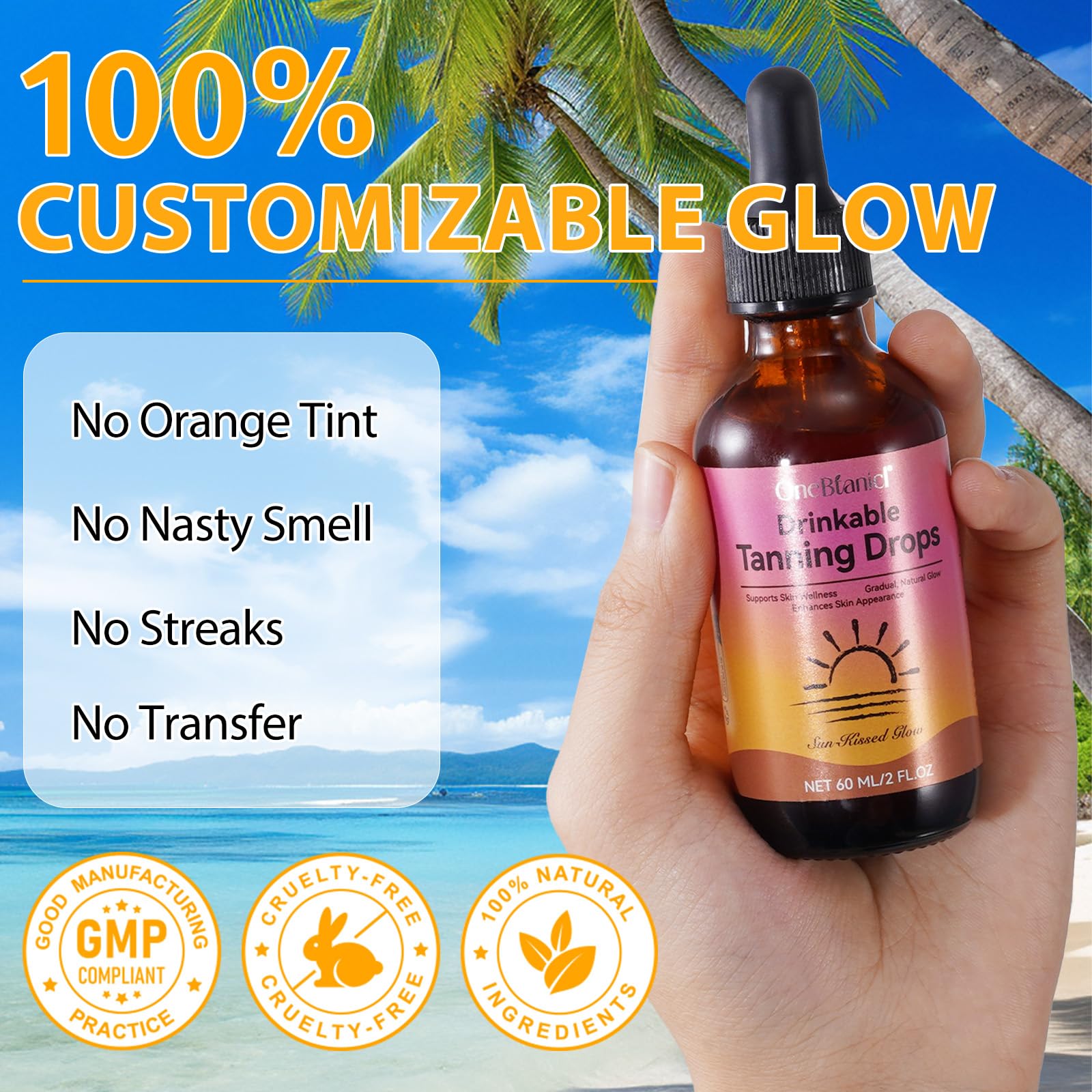 NIFEISHI Sunless Drops to Drink – 60ml Tanning Oil (2pcs) for Natural Glow