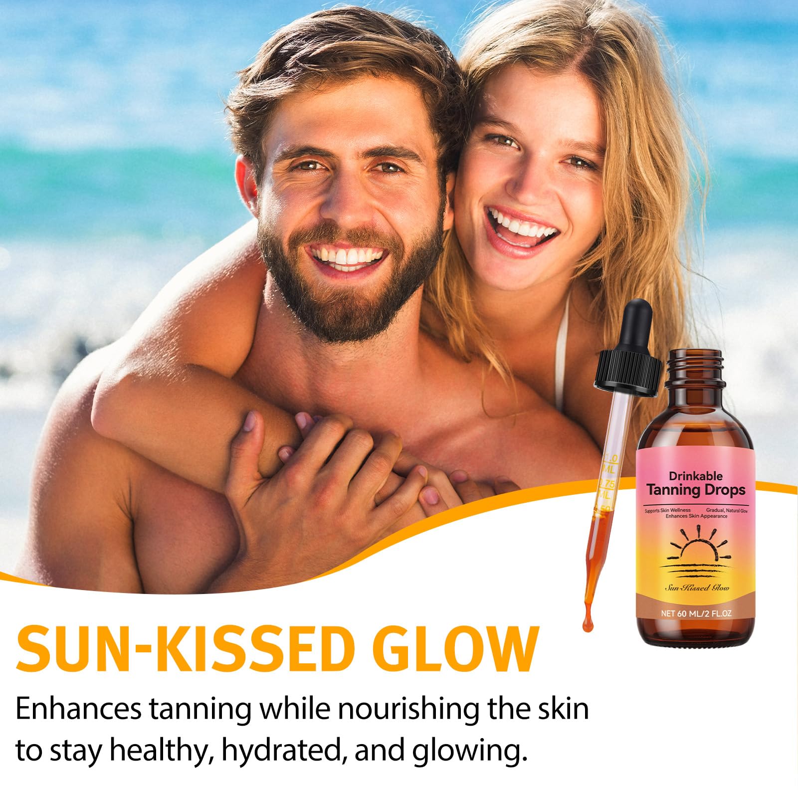 NIFEISHI Sunless Drops to Drink – 60ml Tanning Oil (2pcs) for Natural Glow