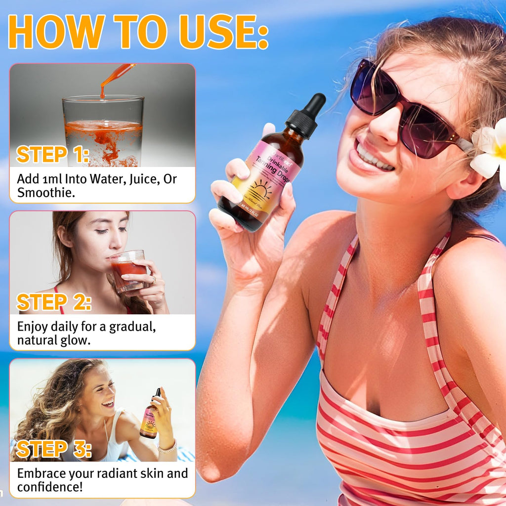 NIFEISHI Sunless Drops to Drink – 60ml Tanning Oil (2pcs) for Natural Glow