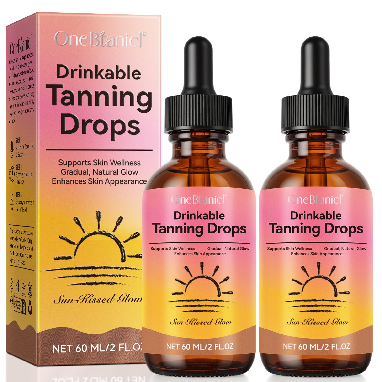 NIFEISHI Sunless Drops to Drink – 60ml Tanning Oil (2pcs) for Natural Glow