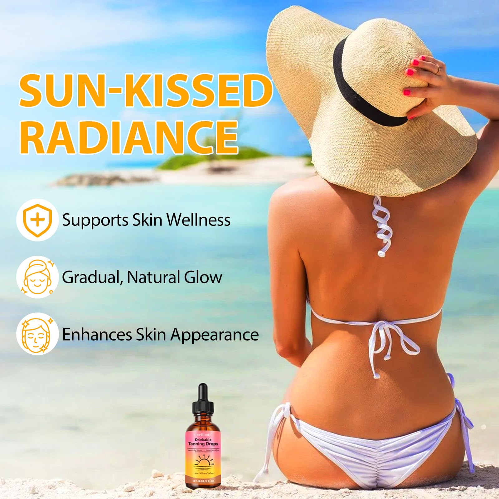 NIFEISHI Sunless Drops to Drink – 60ml Tanning Oil (2pcs) for Natural Glow