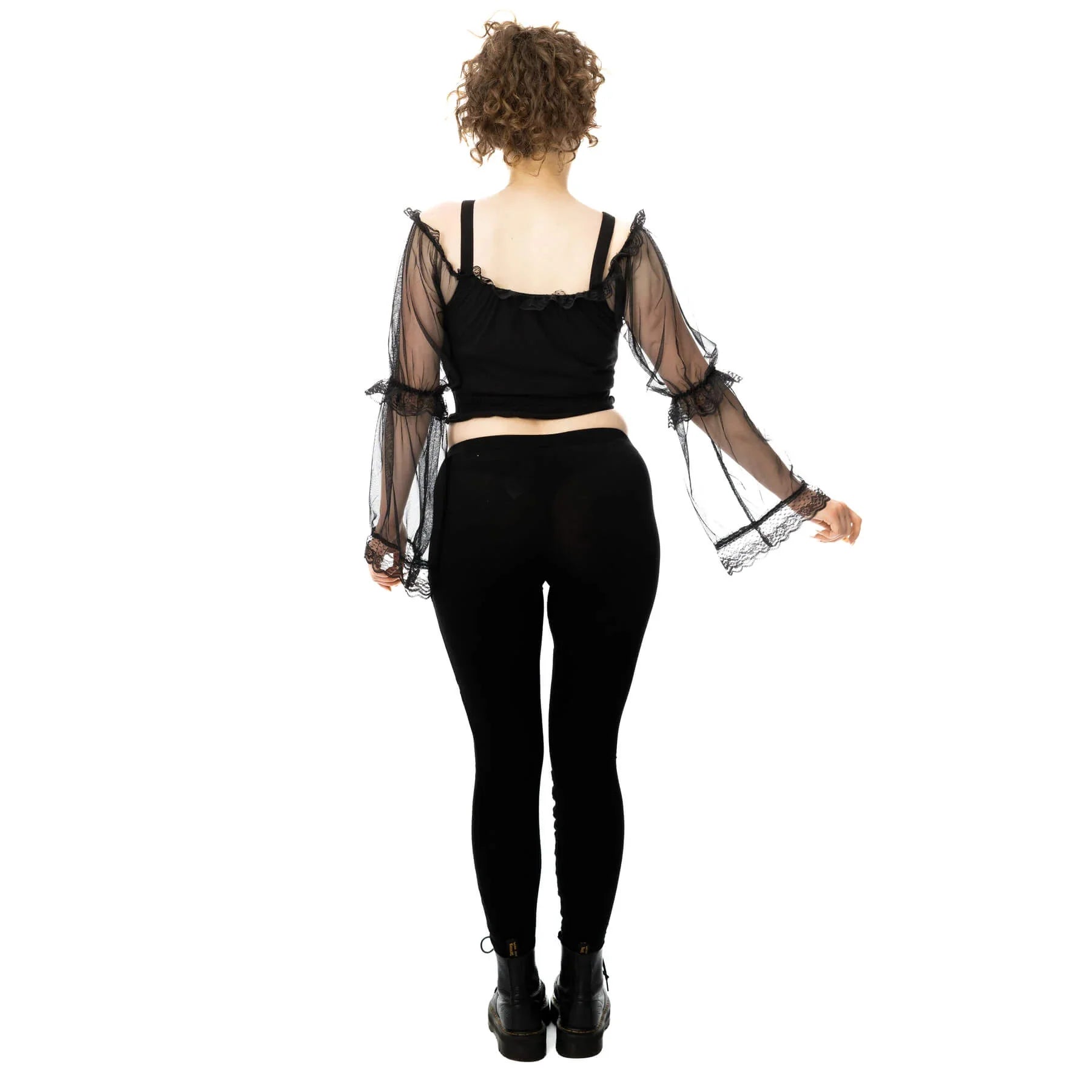 Poizen Industries Nightshade Goth Leggings - Corset Lace-Up Eyelet Detail