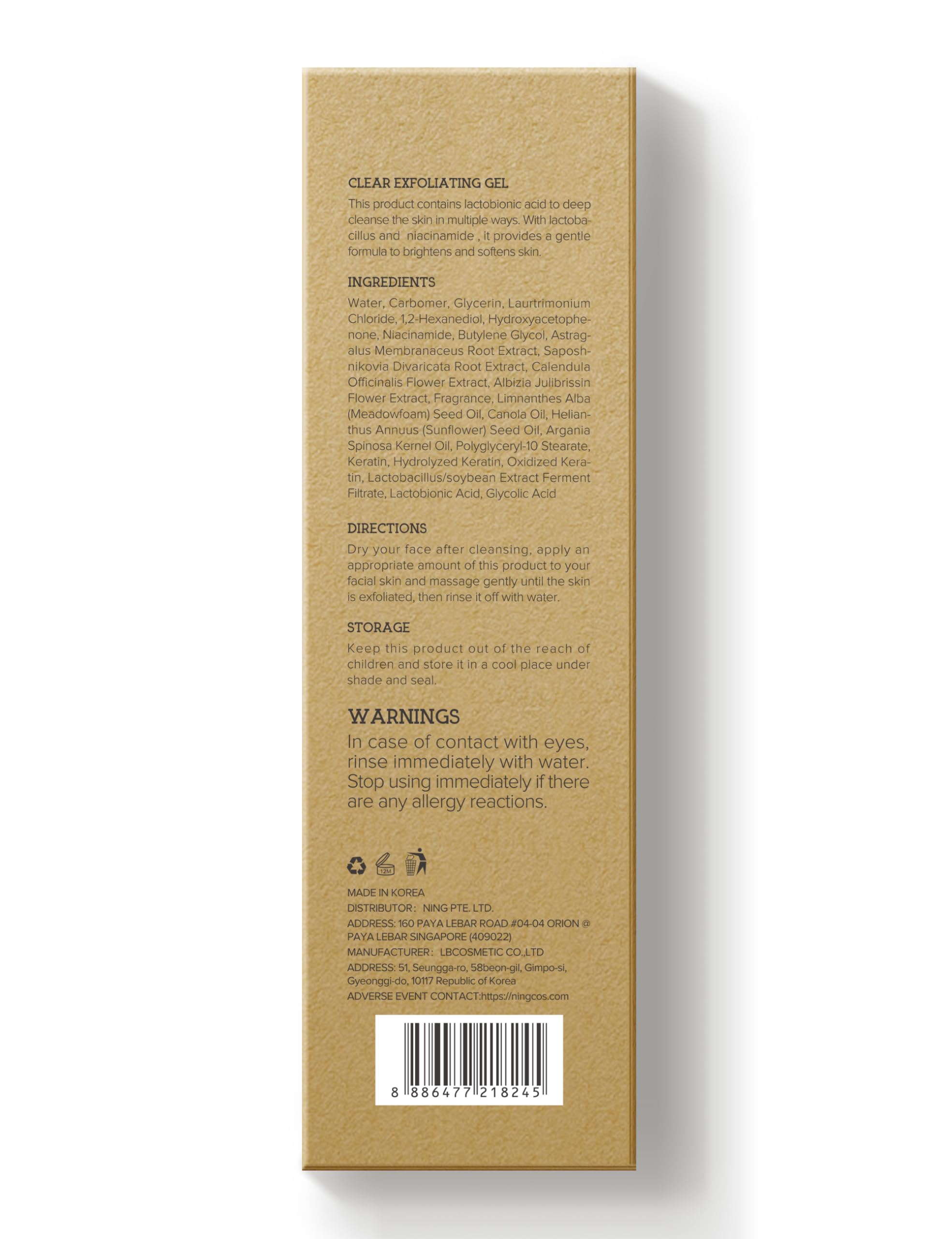 NING DERMOLOGIE Exfoliating Face Scrub – Gentle AHA/PHA Peel Gel with Niacinamide, 7.05 oz
