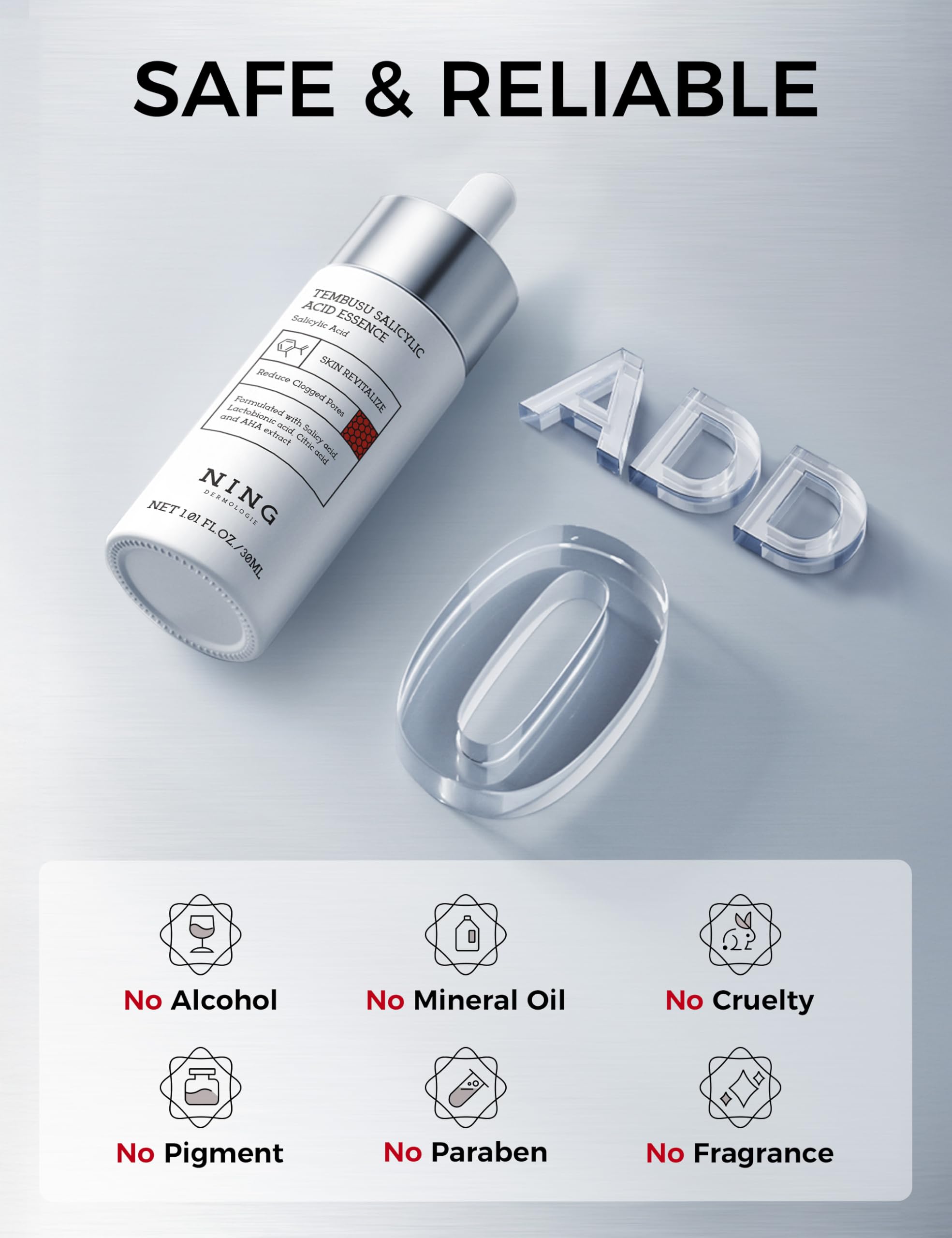 NING DERMOLOGIE 2% Salicylic Acid Serum — Pore Minimizer & Acne Control (1 fl oz)