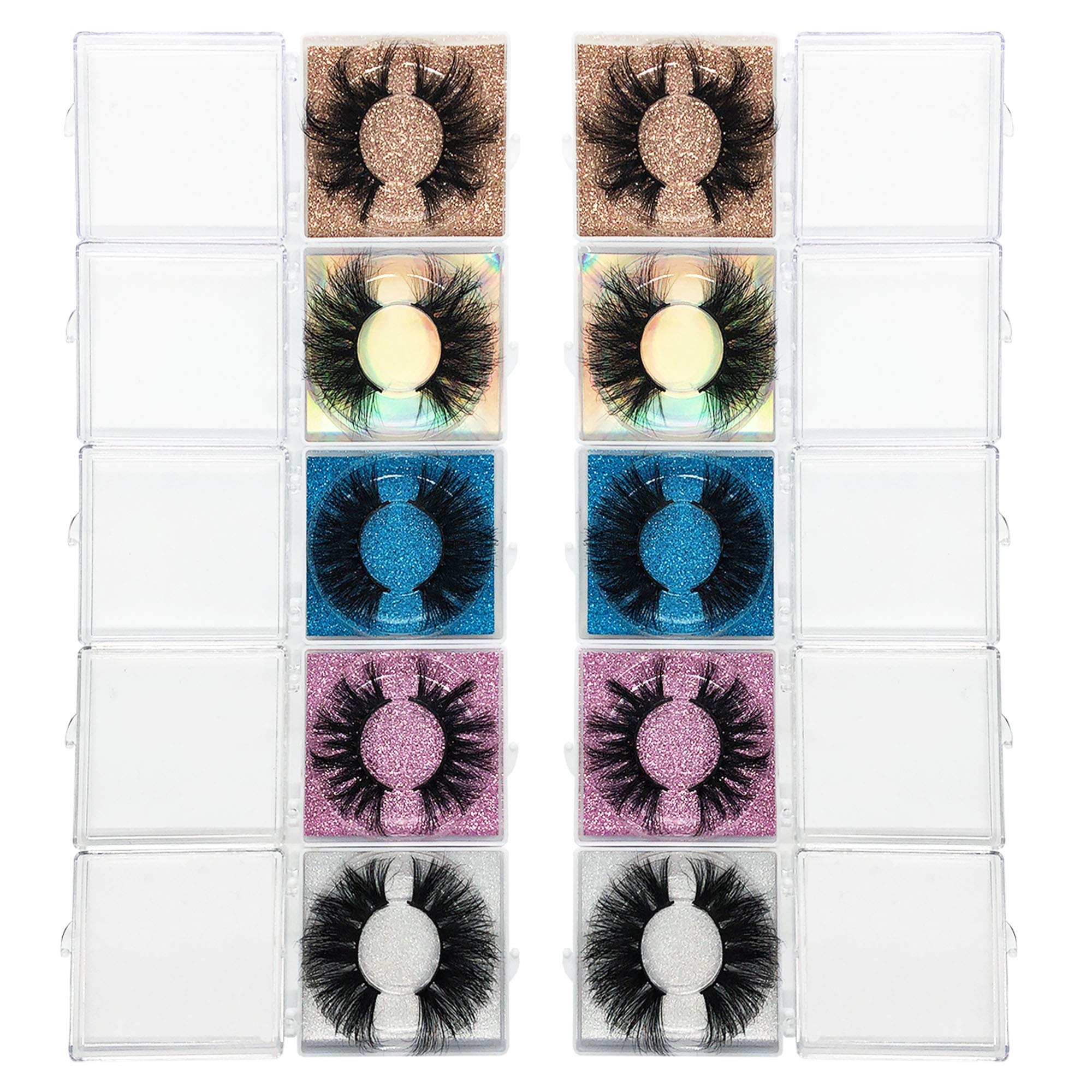Ninglash 25mm Mink Eyelashes – 10 Pack, Dramatic 3D Full-Strip, Cruelty-Free Bulk