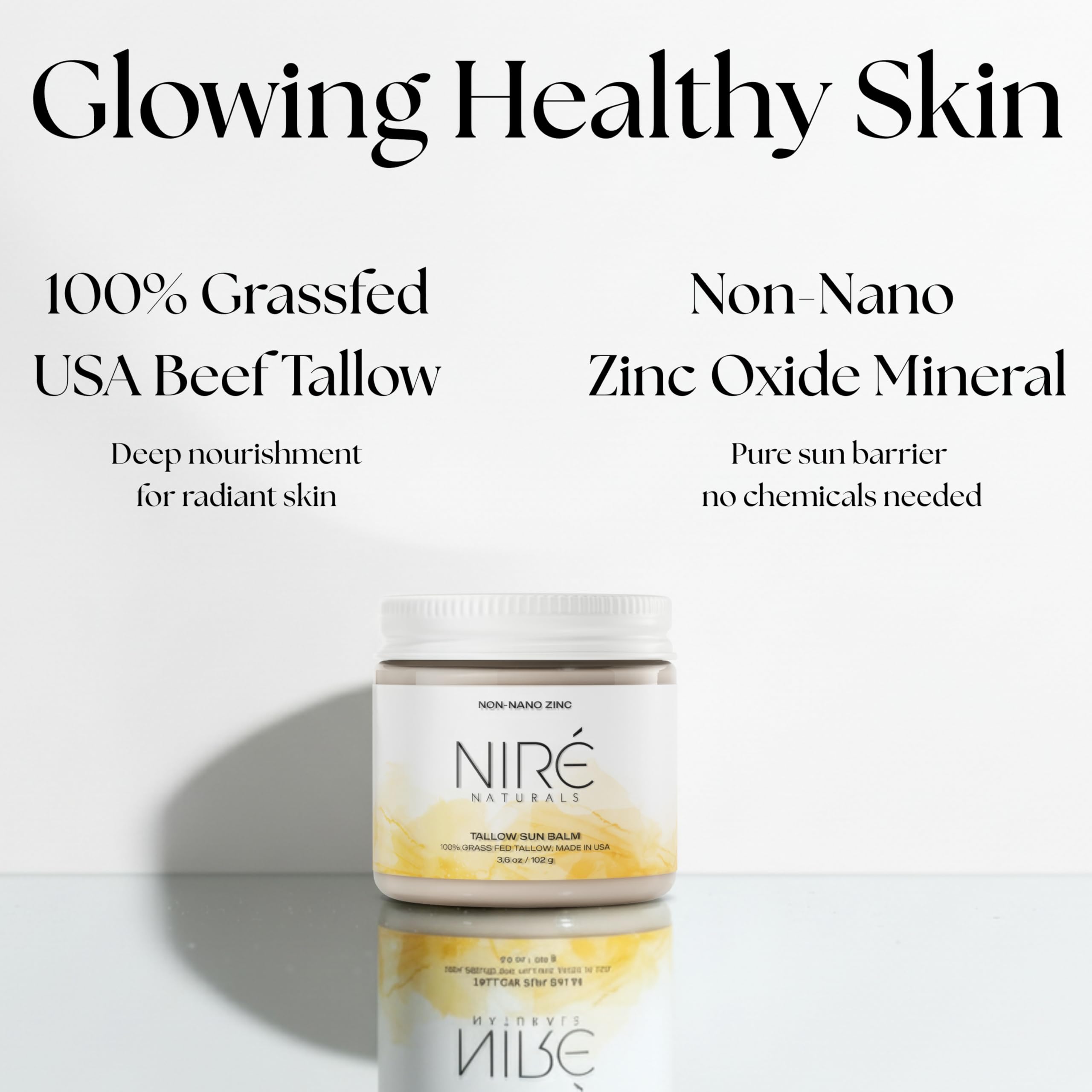 Niré Naturals Tinted Beef Tallow Sun Balm | Reef-Safe Mineral SPF
