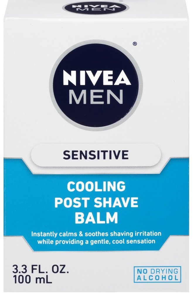 NIVEA for Men Sensitive Cooling Post Shave Balm 3.3 oz – Gentle, Non-Greasy Aftershave Care