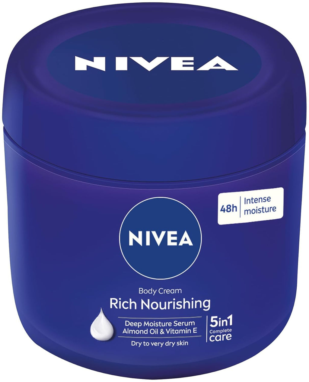 NIVEA Rich Nourishing Body Cream with Almond Oil – 400ml Jar | Deep Moisture