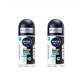 NIVEA Men Black & White Invisible Roll-On Deodorant 50ml – 72H Protection, No White Marks, 2-Pack