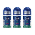 NIVEA Men Cool Kick Extra Dry Roll-On Deodorant – 50 mL | 48h Protection, Quick-Dry, Freezy Green