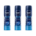 NIVEA MEN Fresh Active Deodorant Spray – INFINIFRESH, 48H Odor Protection, Aluminum-Free, 3 x 150ml