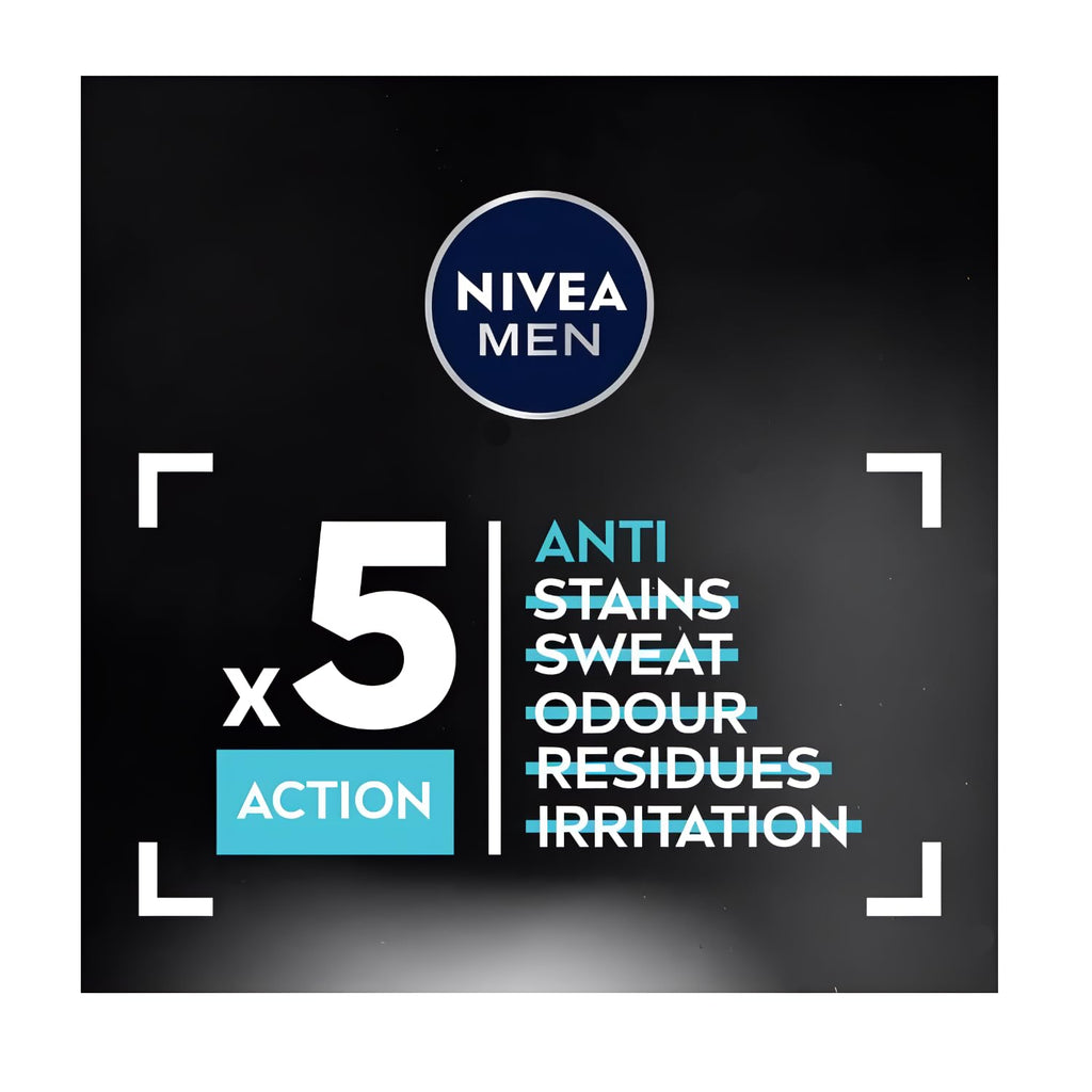 NIVEA Men Invisible for Black & White Original Anti-Perspirant Spray 150ml – 2-Pack | 48h Protection, No White Marks, No Ethyl Alcohol