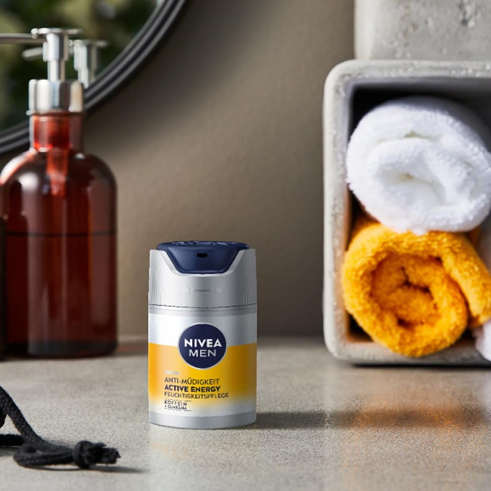NIVEA MEN Skin Energy Caffeine Moisturising Face Cream 50 ml | Lightweight Hydration for Men