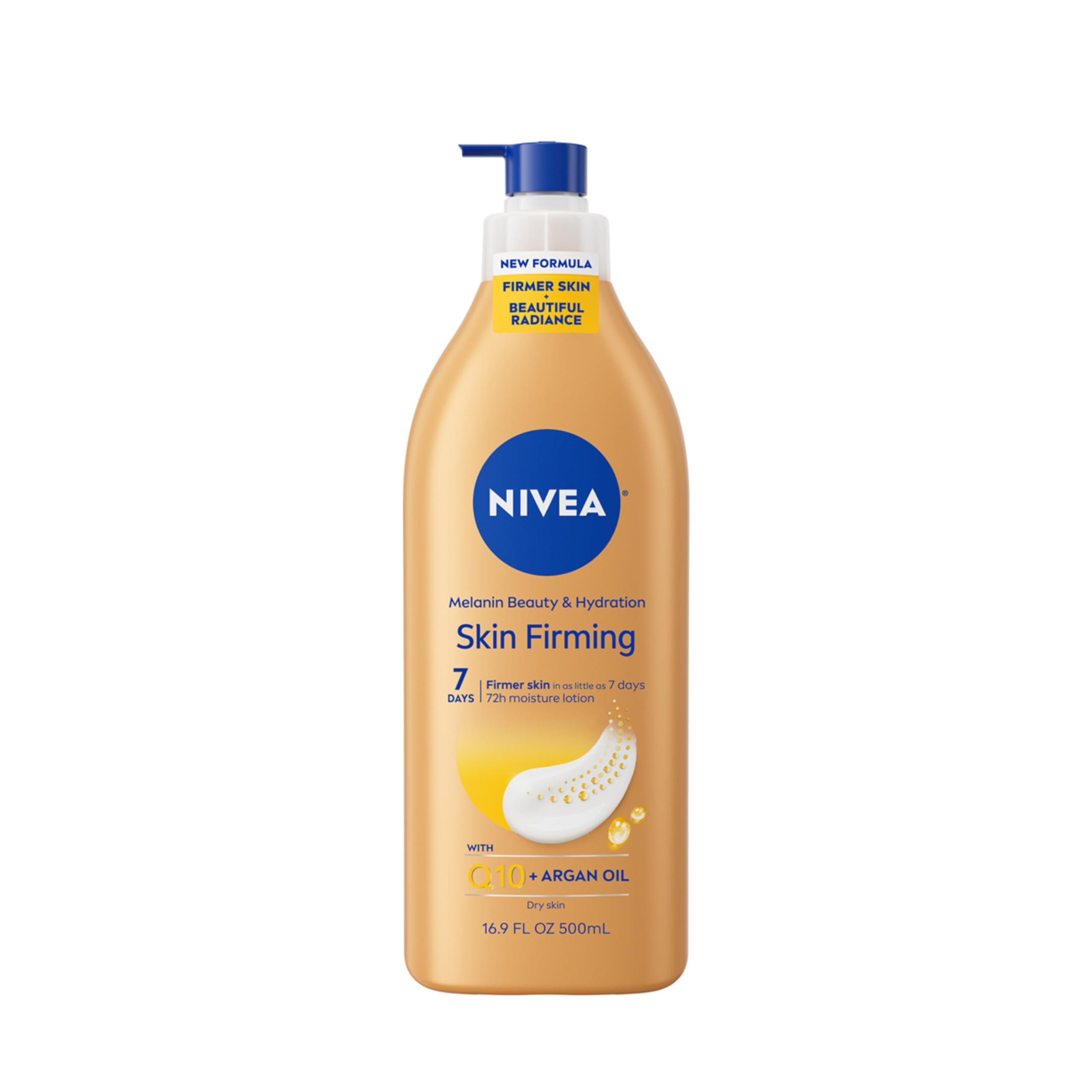 NIVEA Skin Firming Melanin Beauty & Hydration Lotion with Q10 & Argan Oil – 16.9 oz