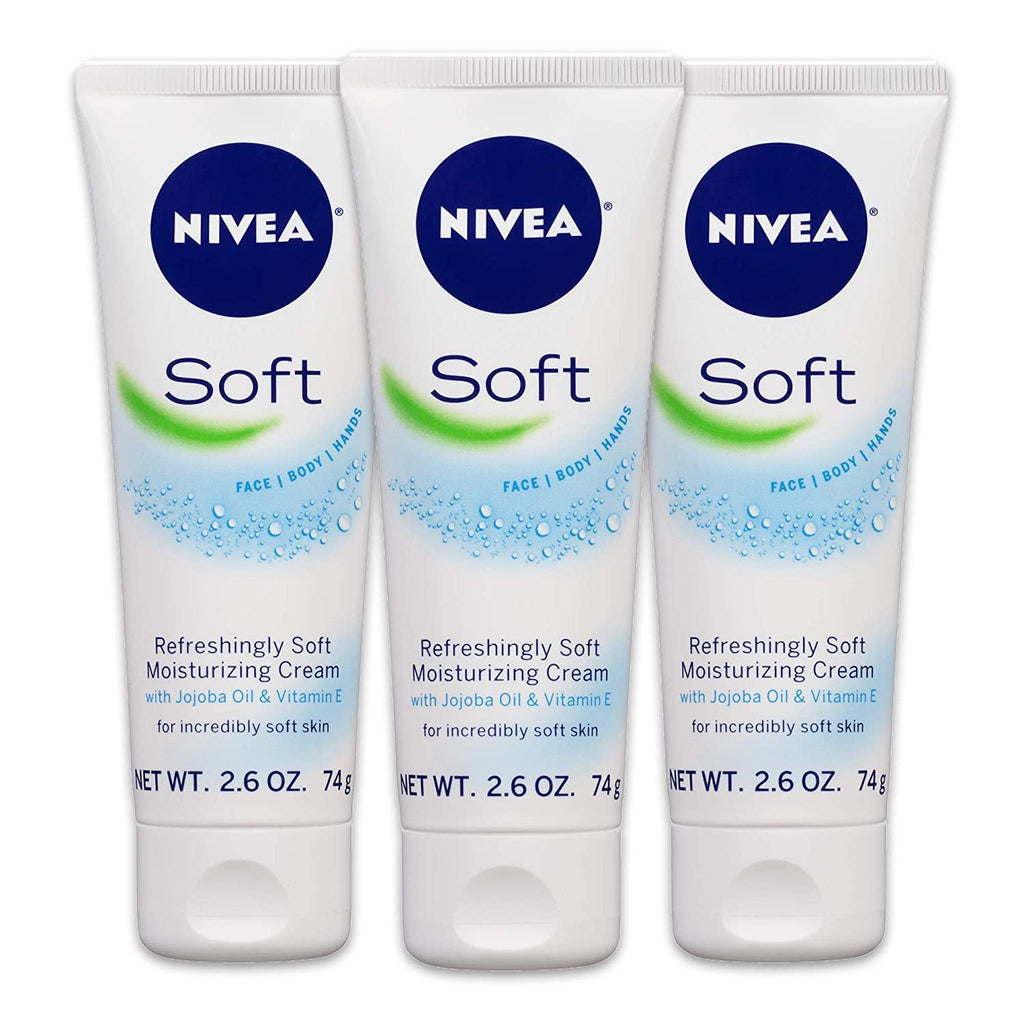 NIVEA Soft Moisturizing Creme 2.6 oz — Pack of 6 | Lightweight Hydration for Skin