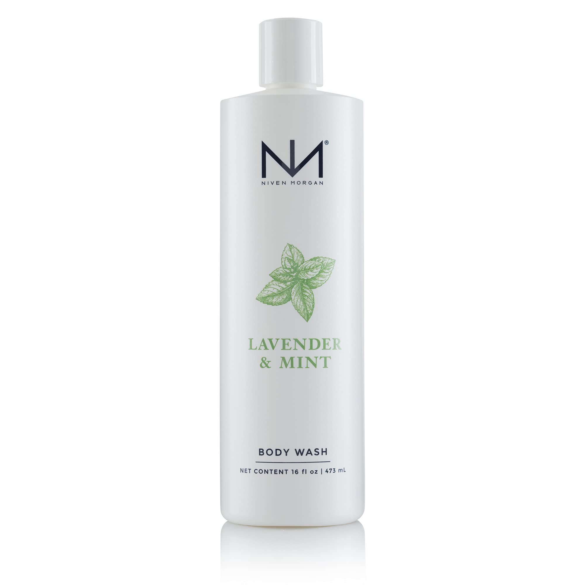 Niven Morgan Lavender and Mint Body Wash – 16 oz – Paraben Free, Sulfate Free, Dye Free | Made in USA