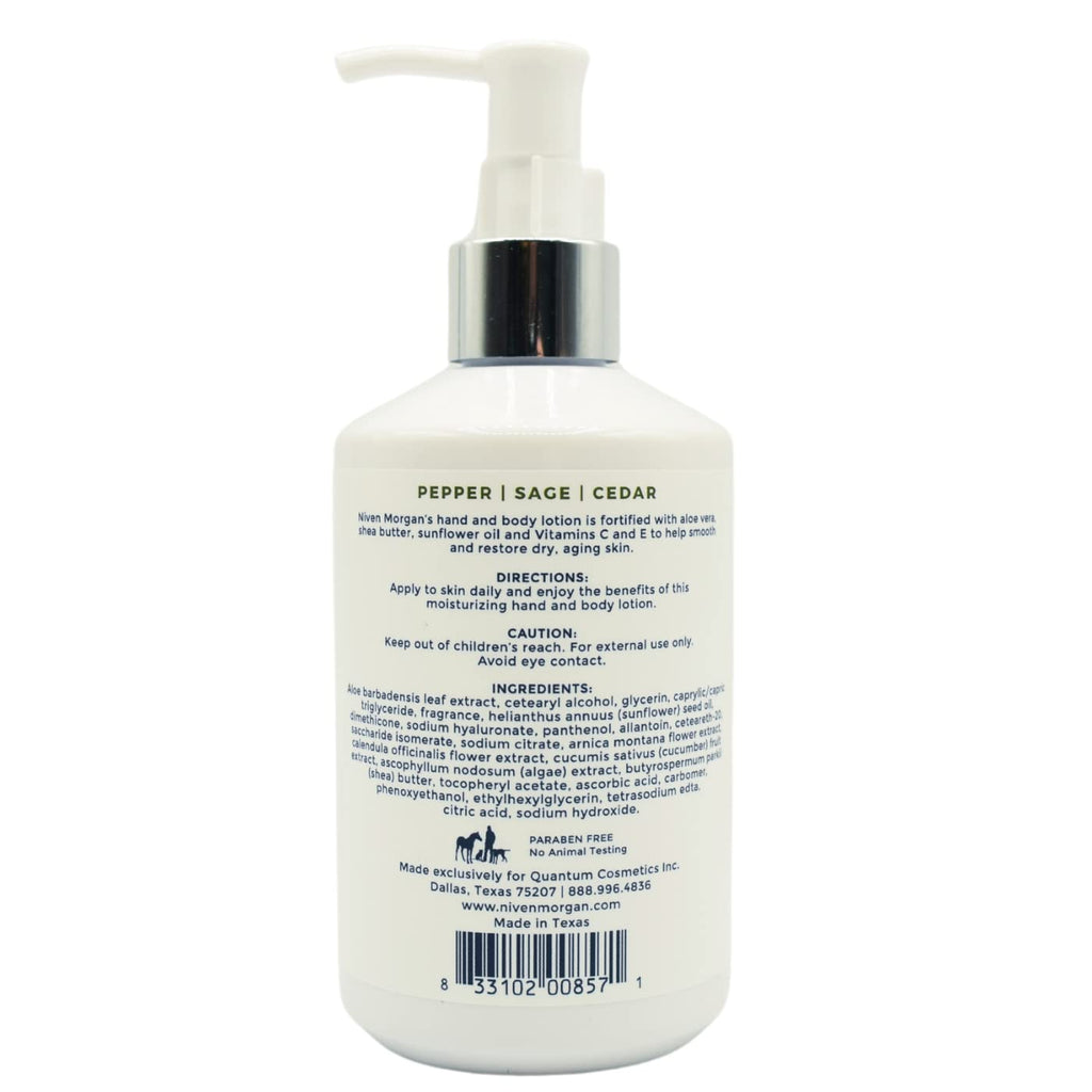 Niven Morgan Pepper, Sage & Cedar Hand & Body Lotion – 10.5 oz