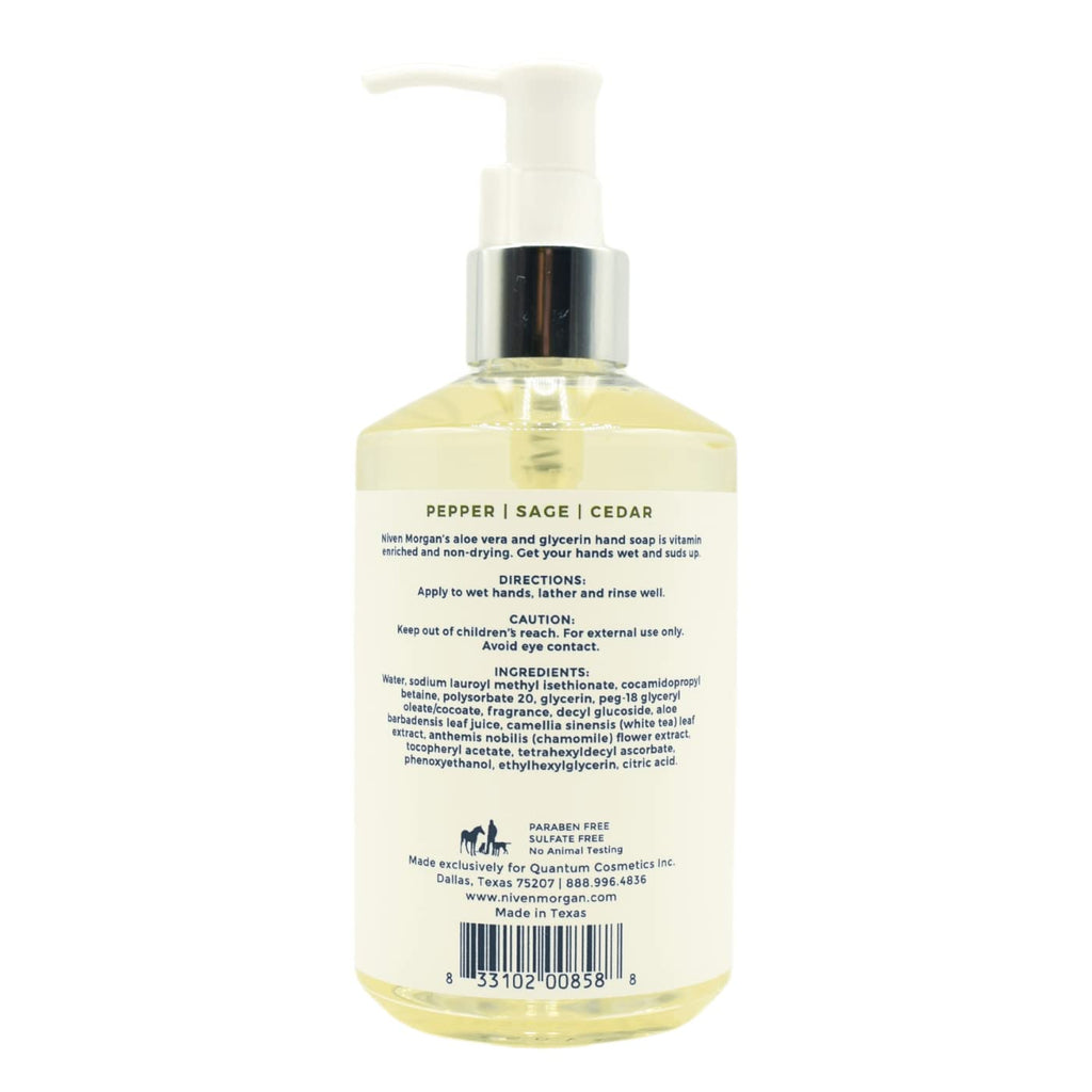 Niven Morgan Pepper, Sage and Cedar Hand Soap – 11 fl oz / 325 ml