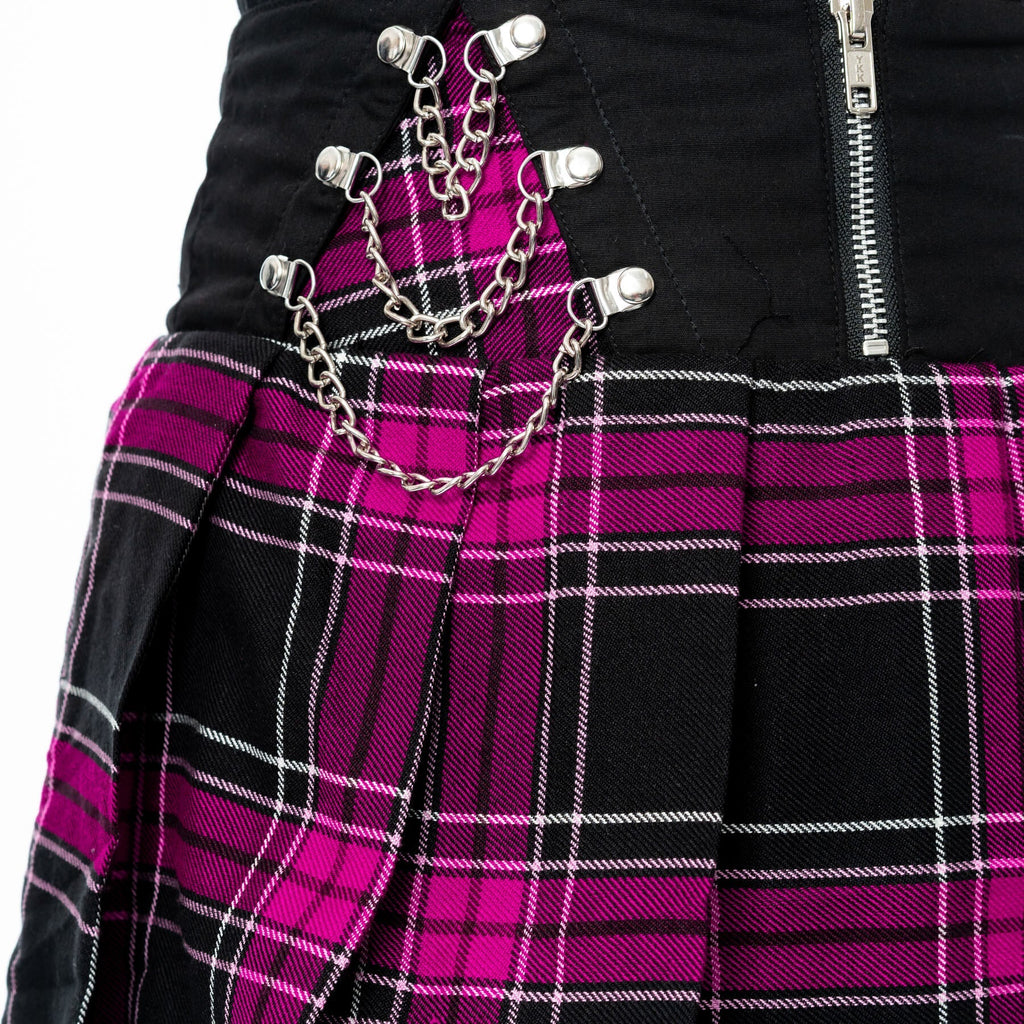 Heartless Nixie Skirt Black/Dark Pink Check